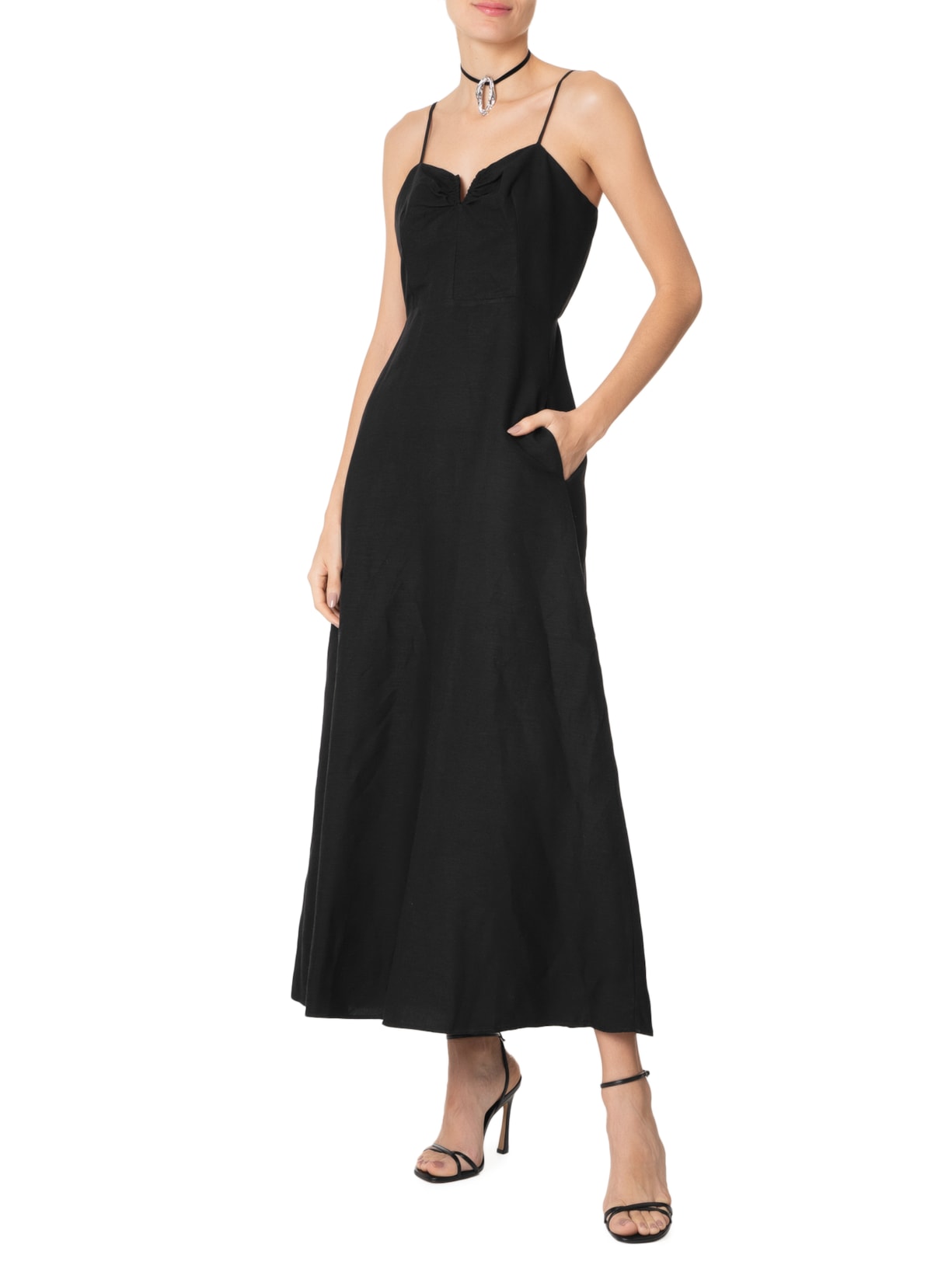 Vestido Linho Preto  Forum