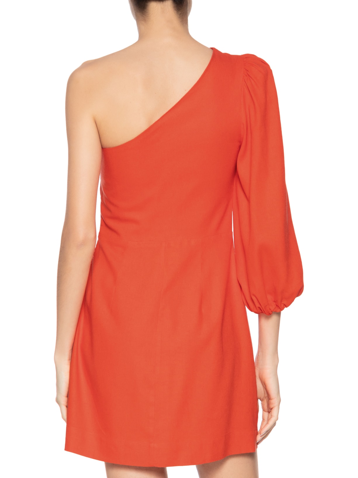 Vestido Linho Um Ombro Só Vermelho Dress To