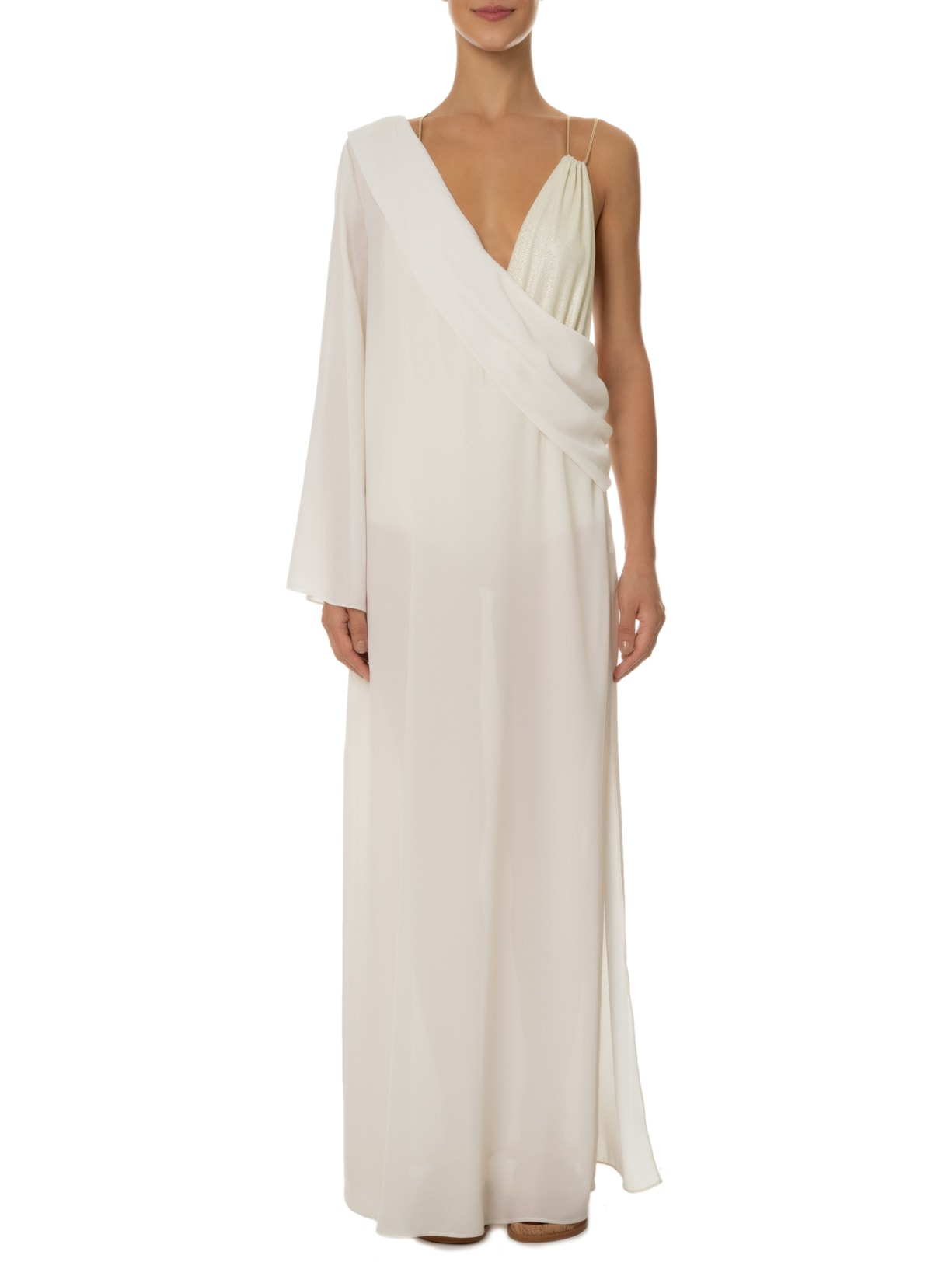 Vestido Liso Fernanda Off White Oasis