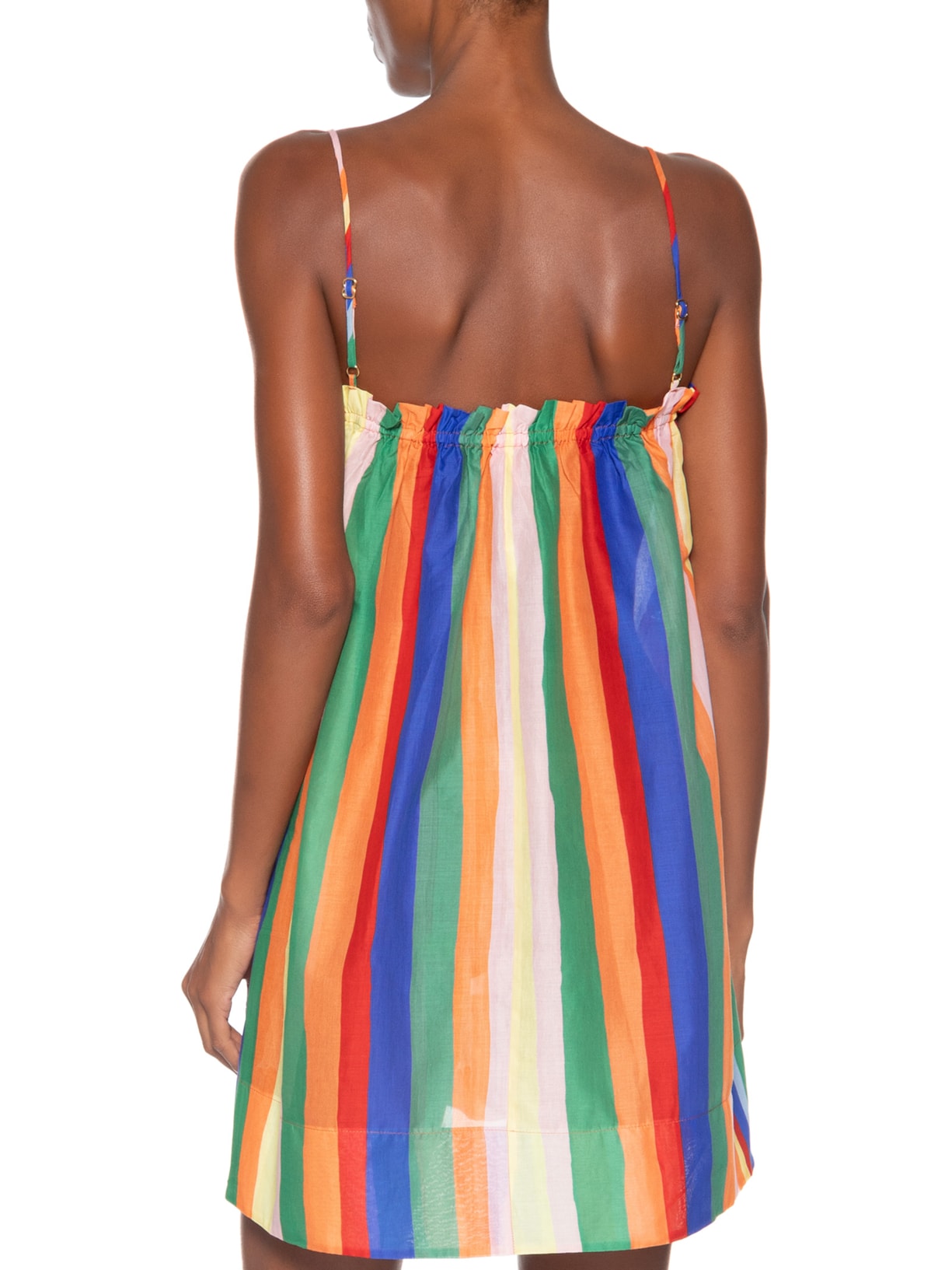 Vestido Listra Bananeira Bege Farm Praia