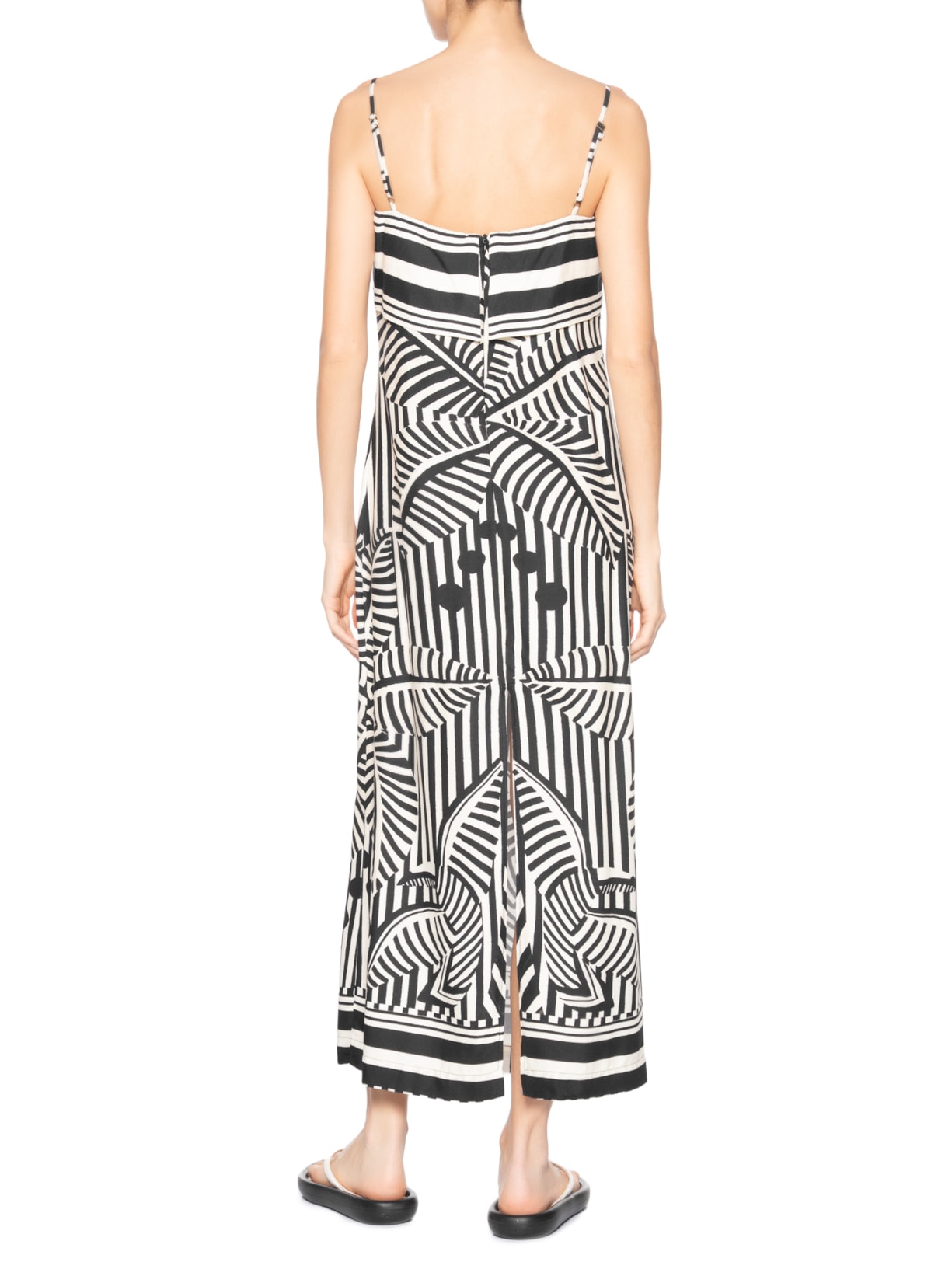 Vestido Listra Tropical Preto Farm