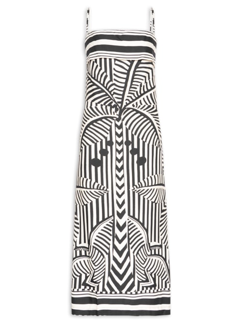 Vestido Listra Tropical - Preto