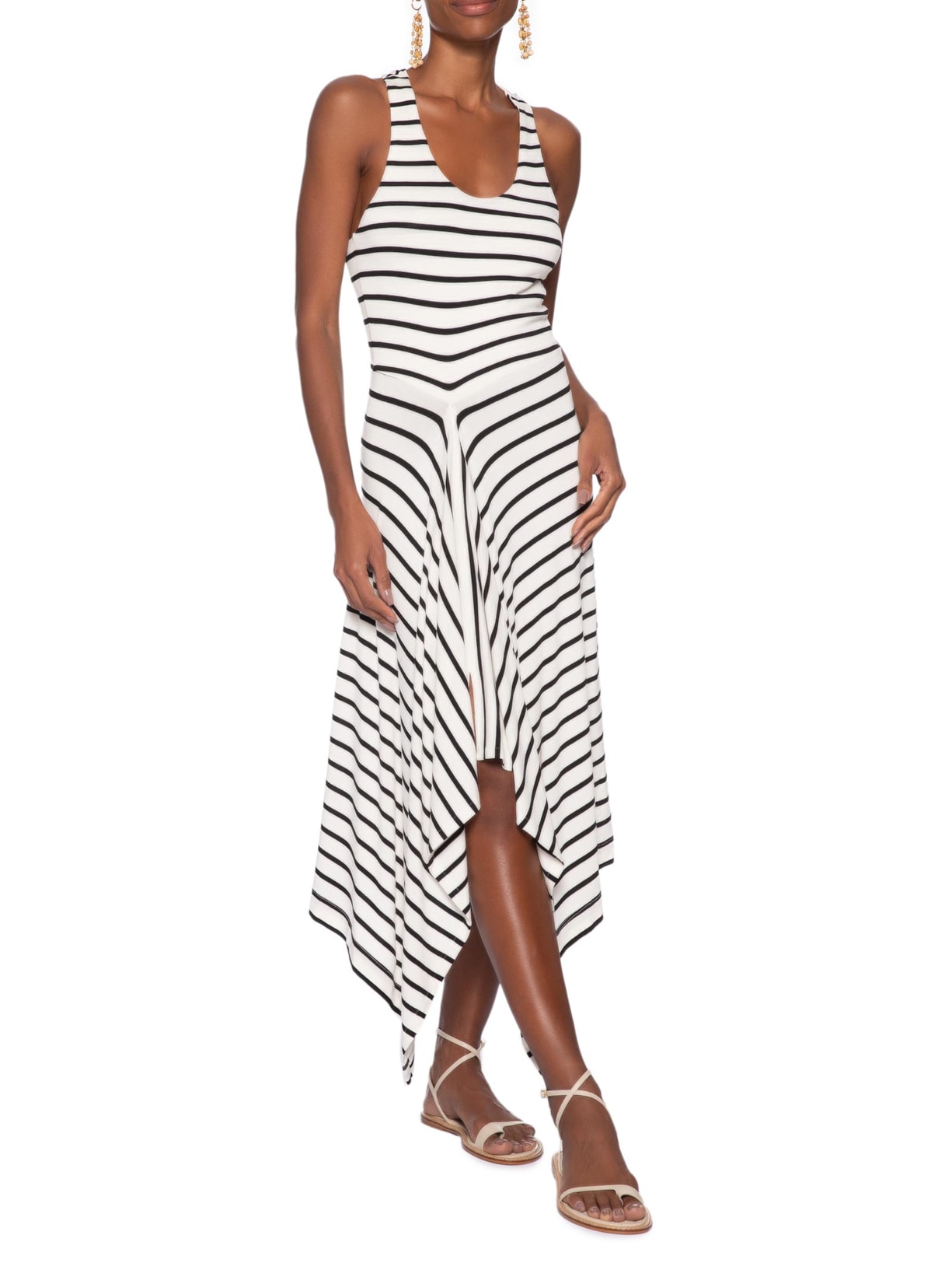 Vestido Listras Nadador Off White Animale