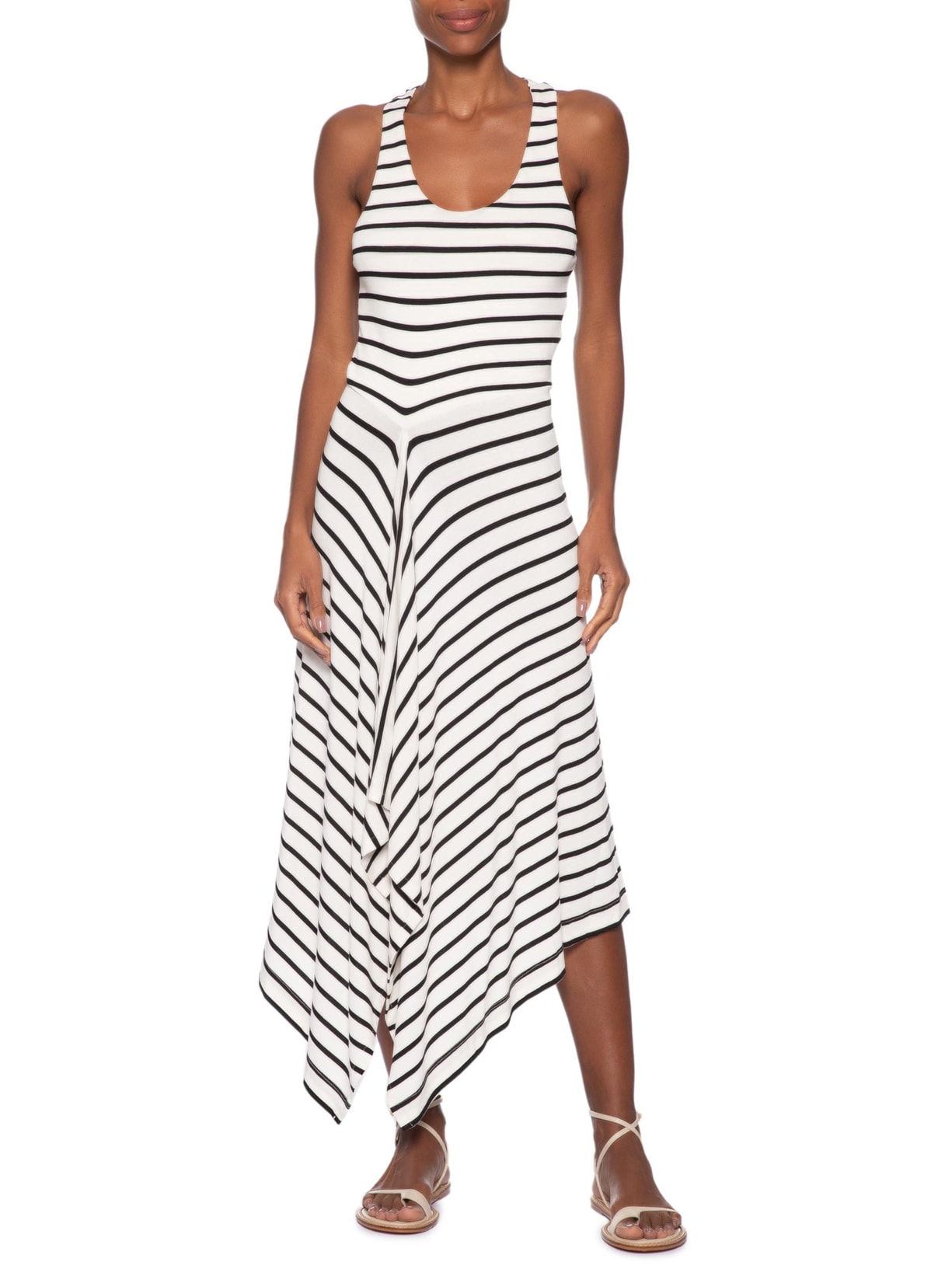 Vestido Listras Nadador Off White Animale