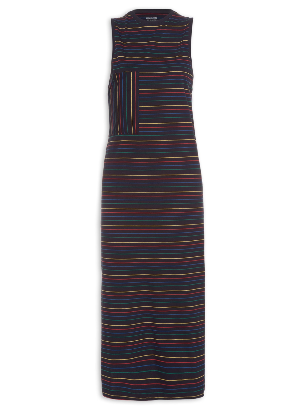 Vestido Long Primary Stripes - Preto