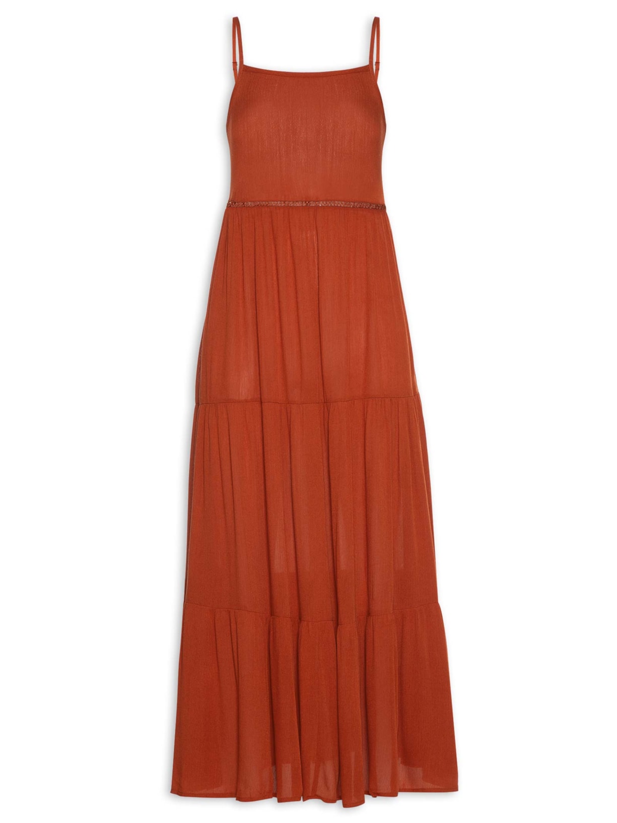 Vestido Longo 3 Marias E Entremeio - Marrom