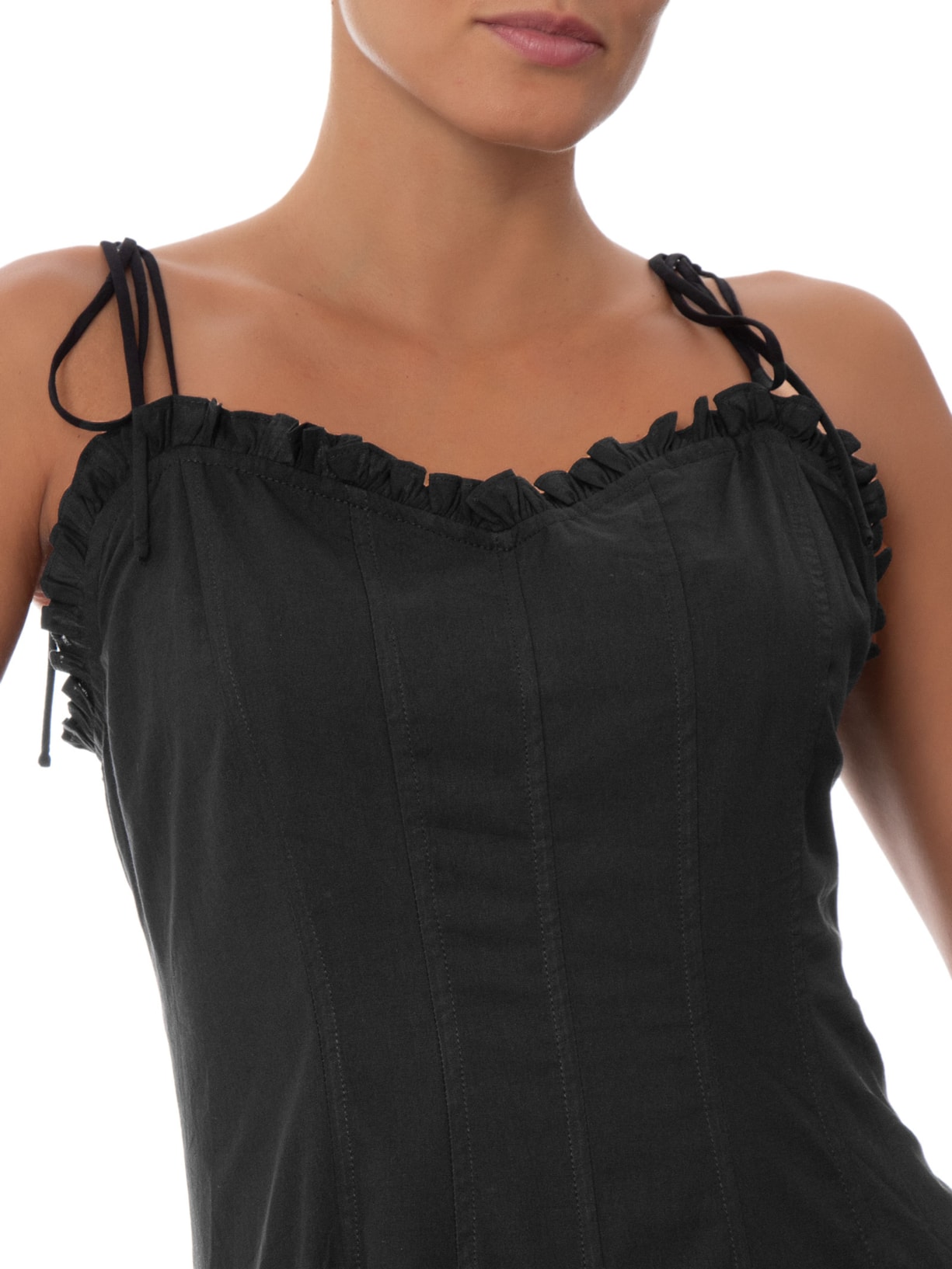 Vestido Longo Alça de Amarrar Preto Basiq