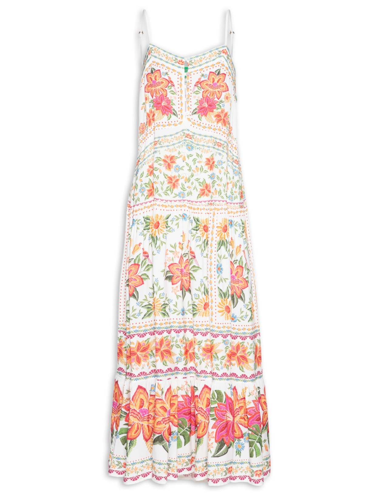 Vestido Longo Alça Delicadeza Em Flor - Rosa