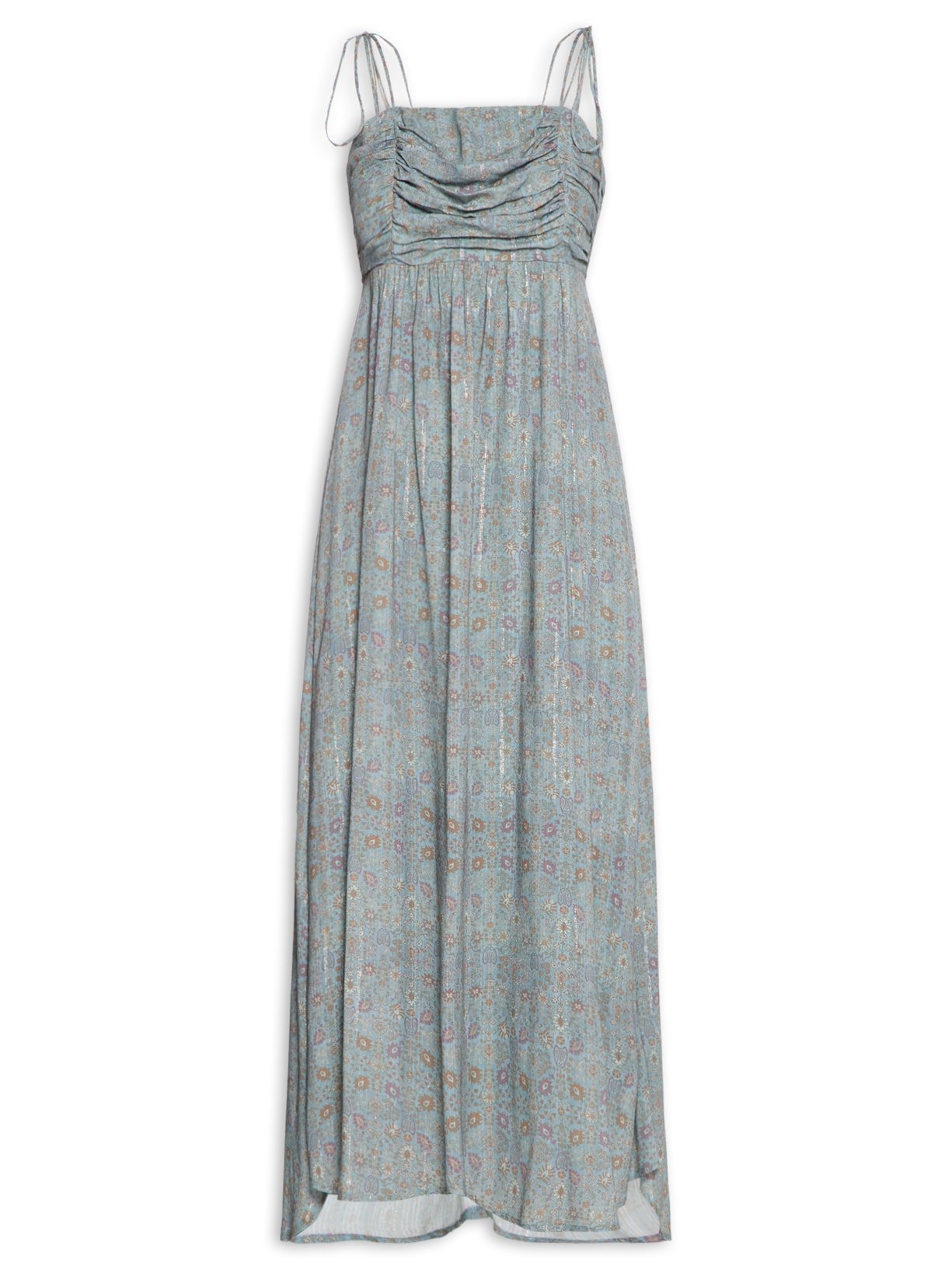 Vestido Longo Alça Estampa Sisal - Verde