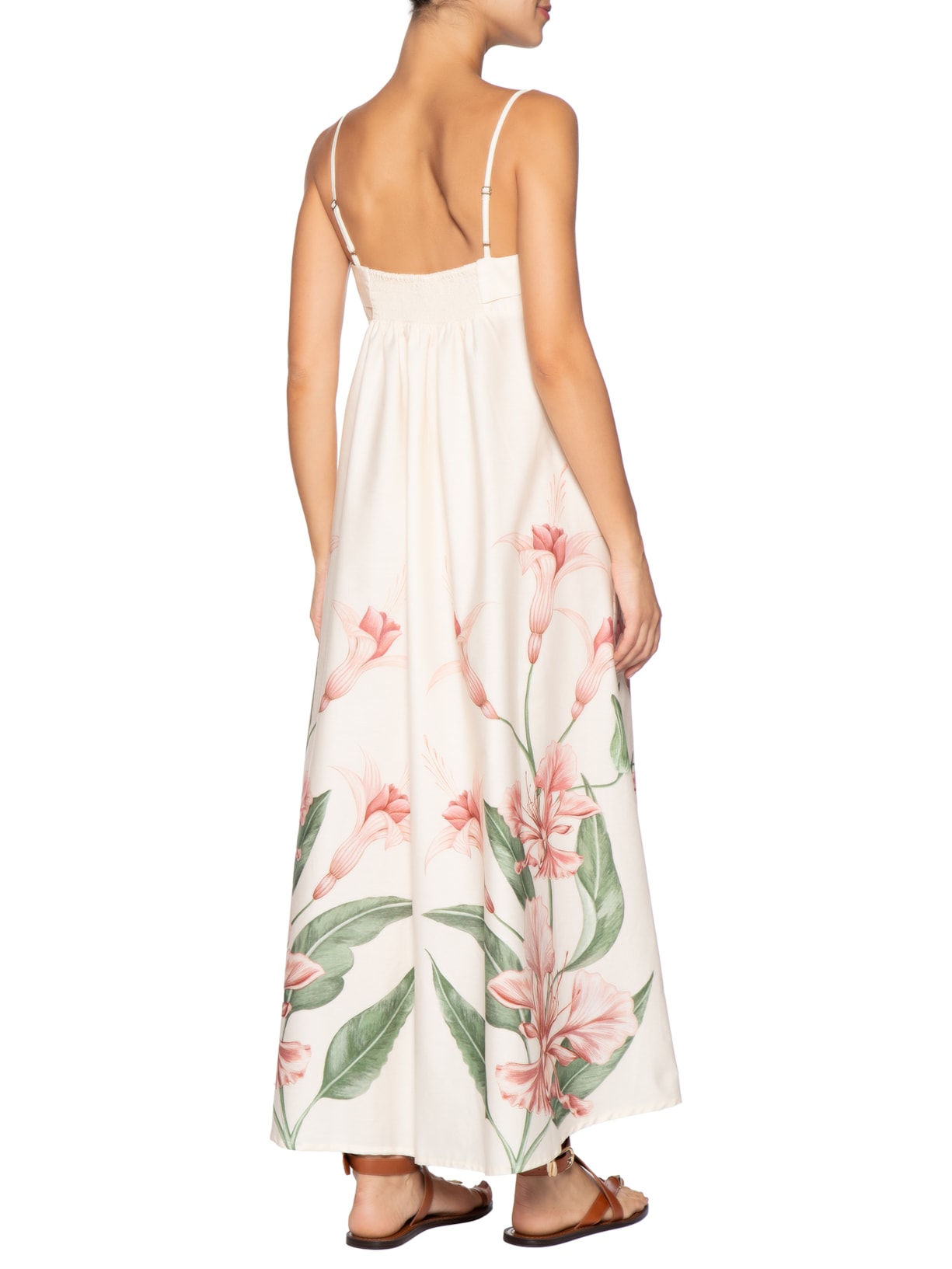 Vestido Longo Alças Brinco de Princesa Rosa Farm
