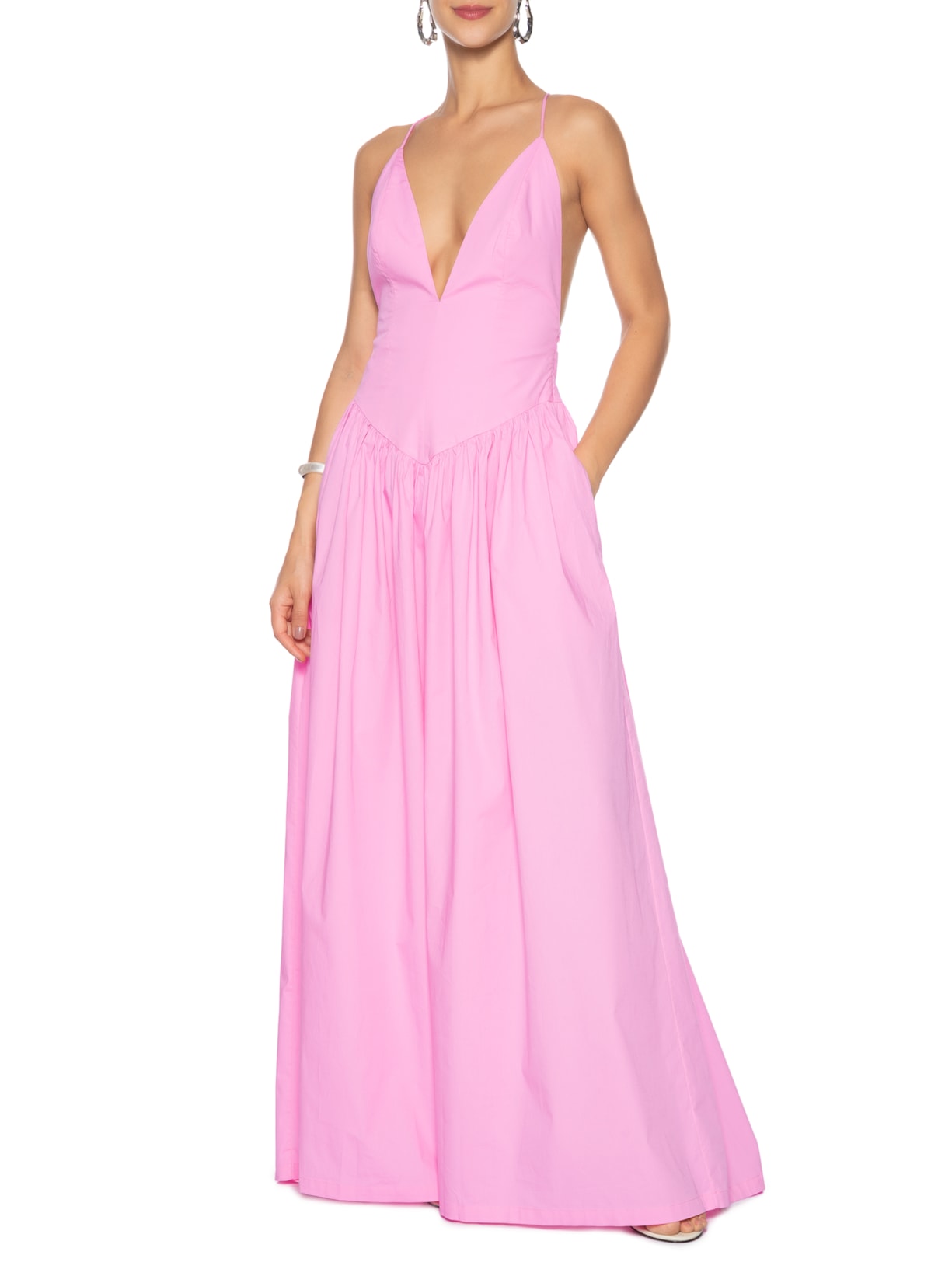 Vestido Longo Alças Rosa Adriana Degreas