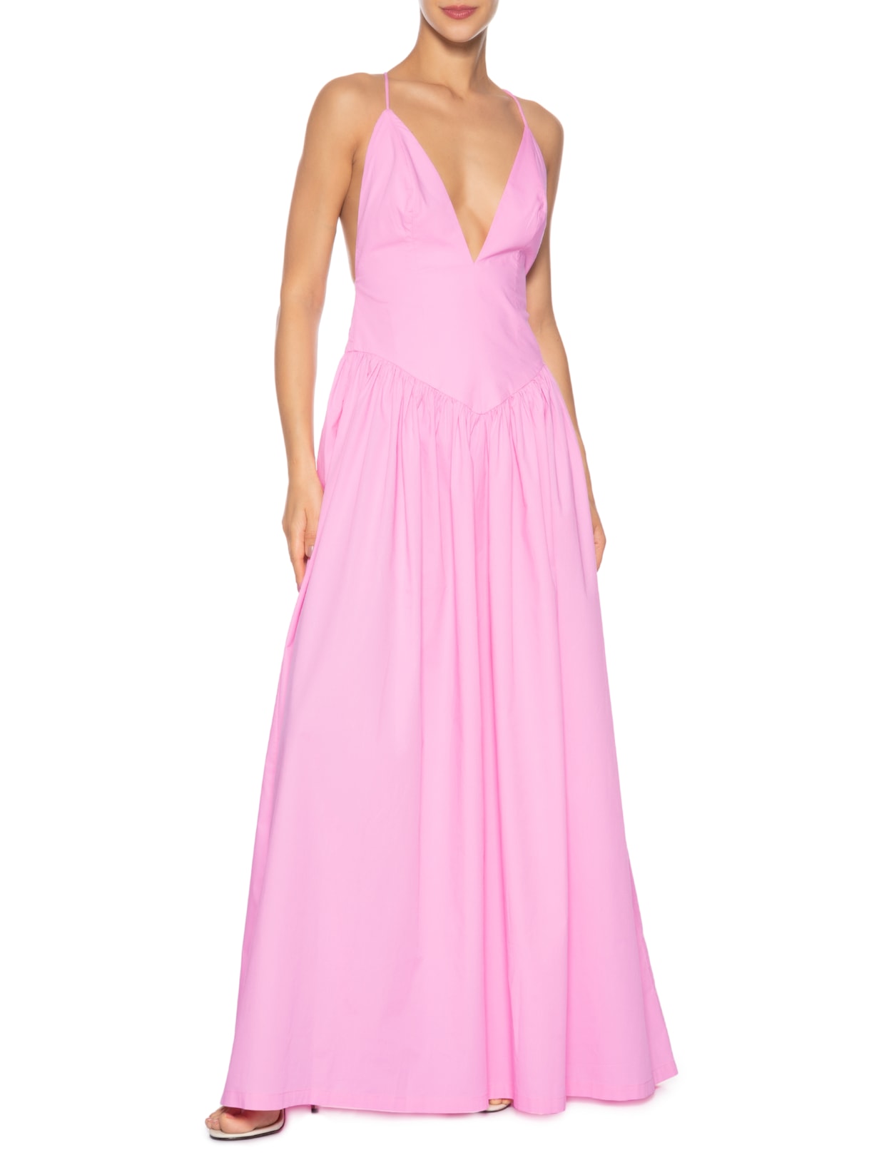 Vestido Longo Alças Rosa Adriana Degreas