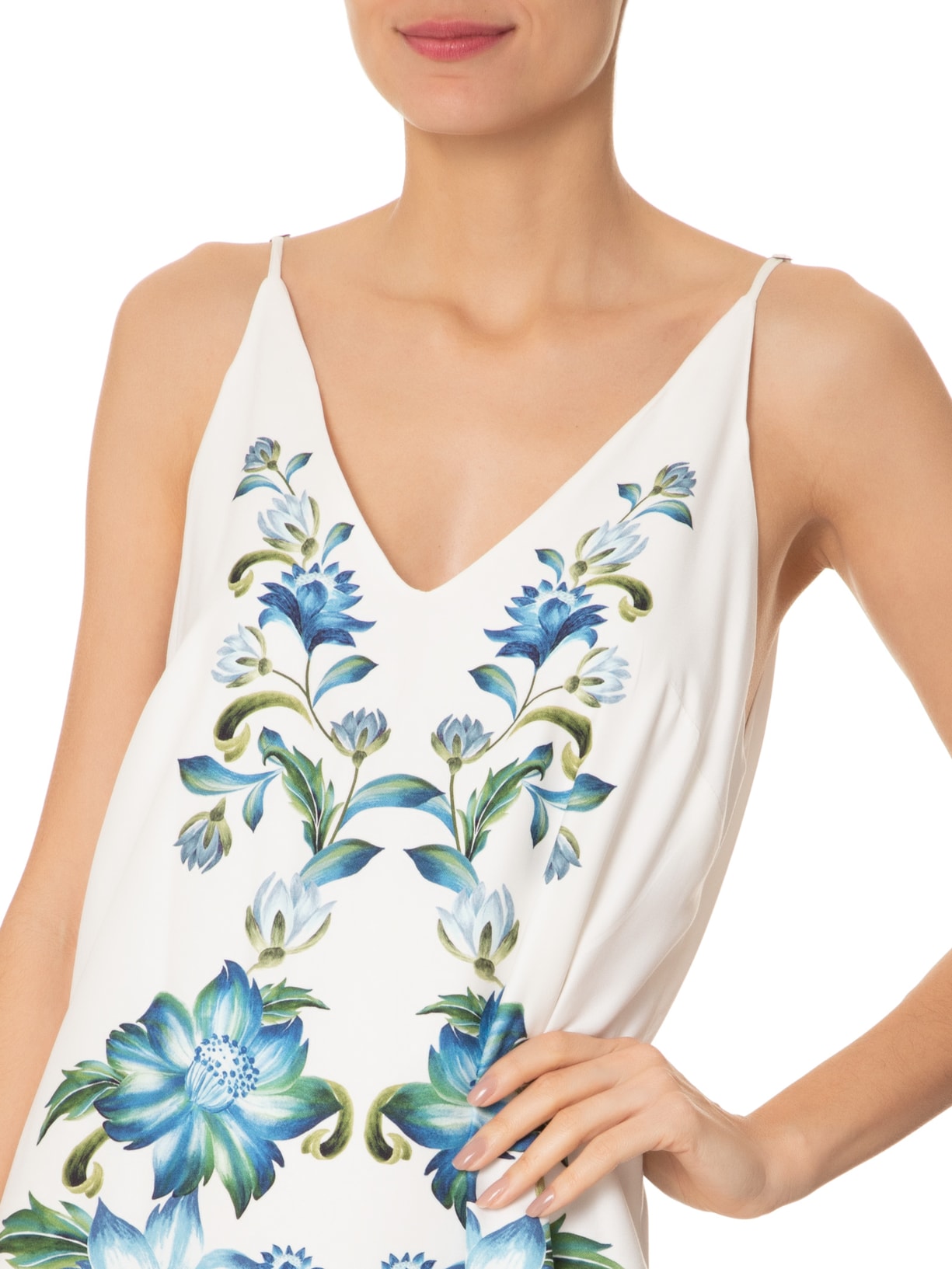 Vestido Longo Alcinha Laura Branco Farm