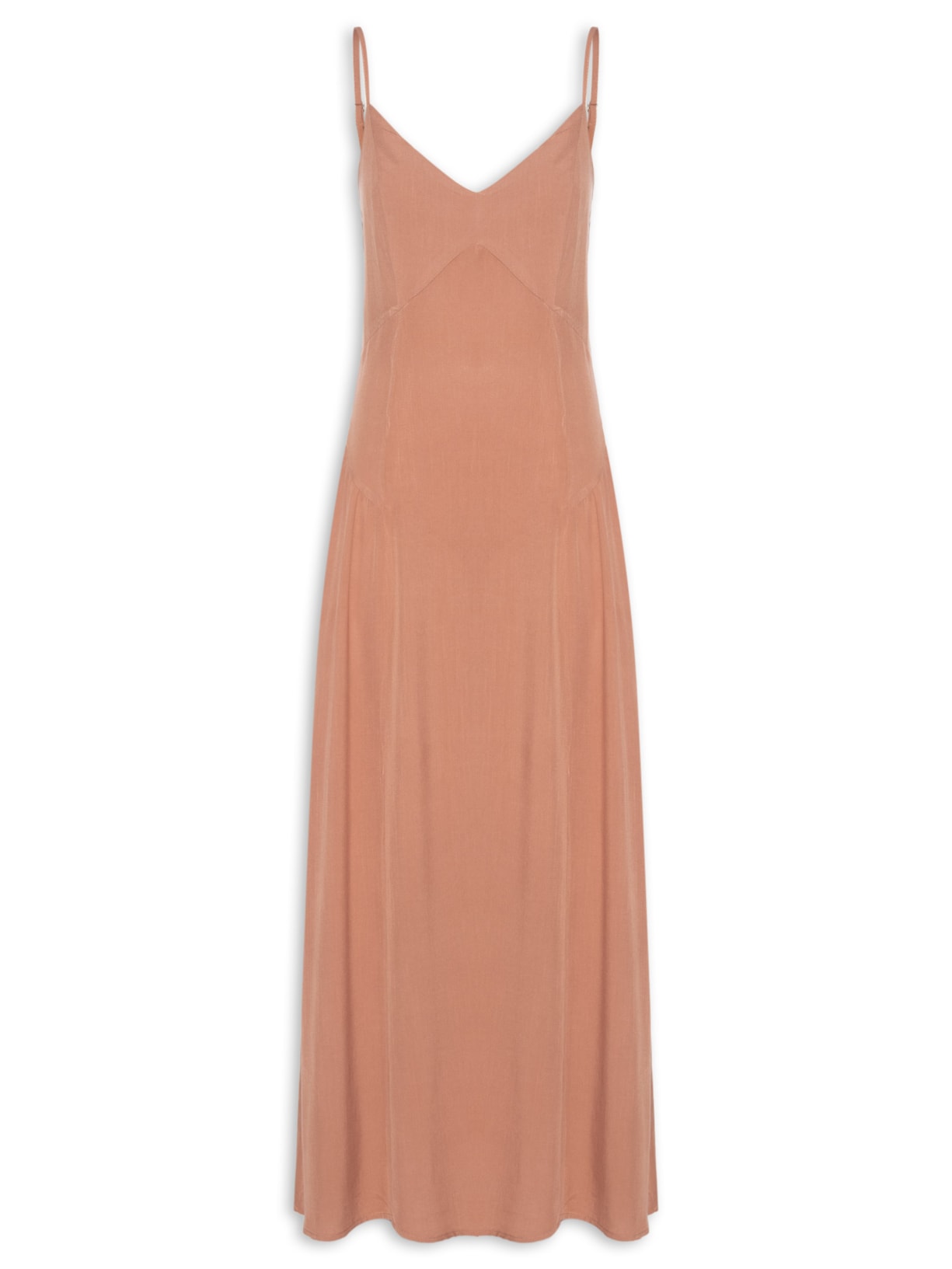 Vestido Longo Alcinha Marrom Basiq