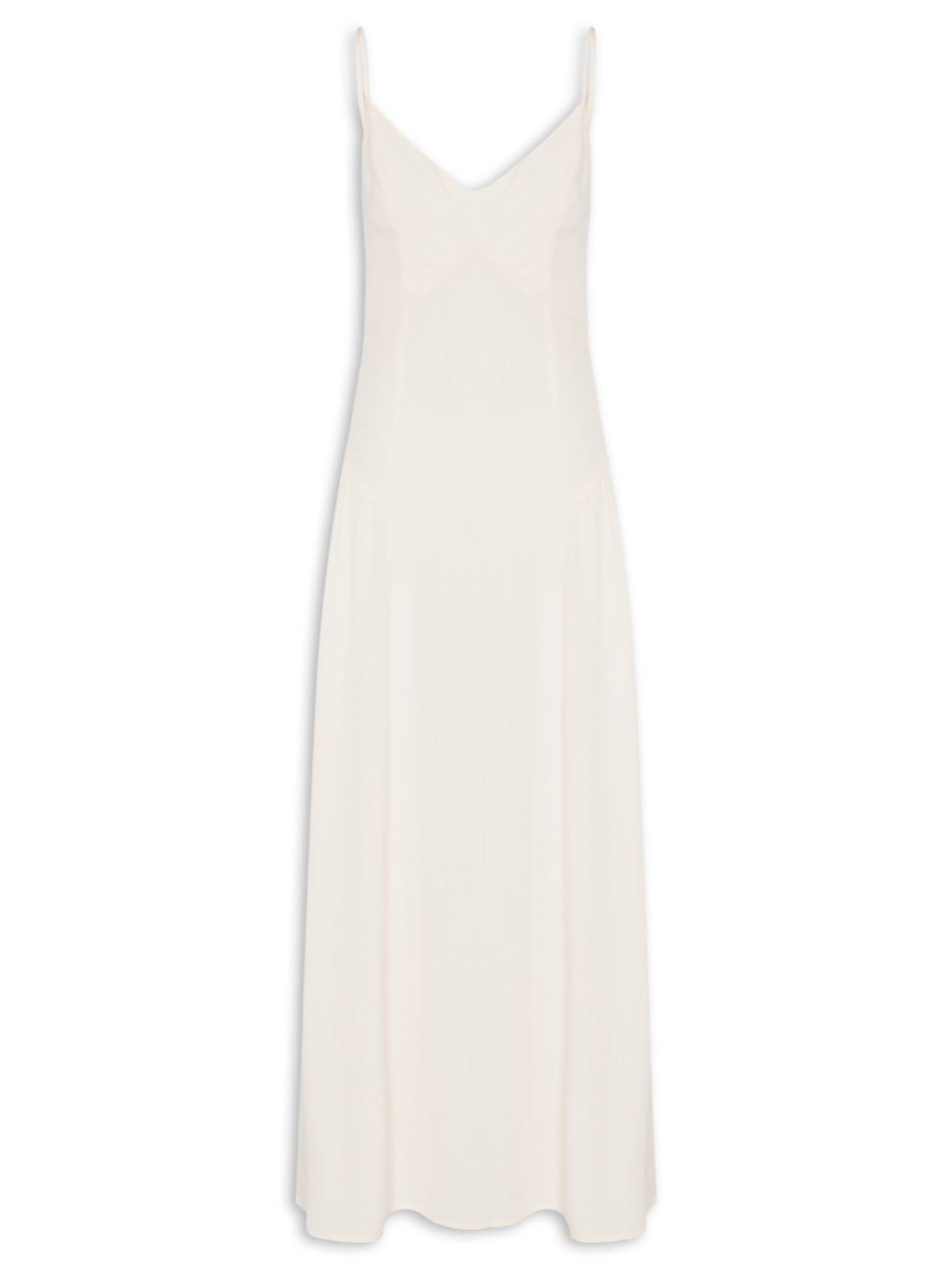Vestido Longo Alcinha Off White Basiq