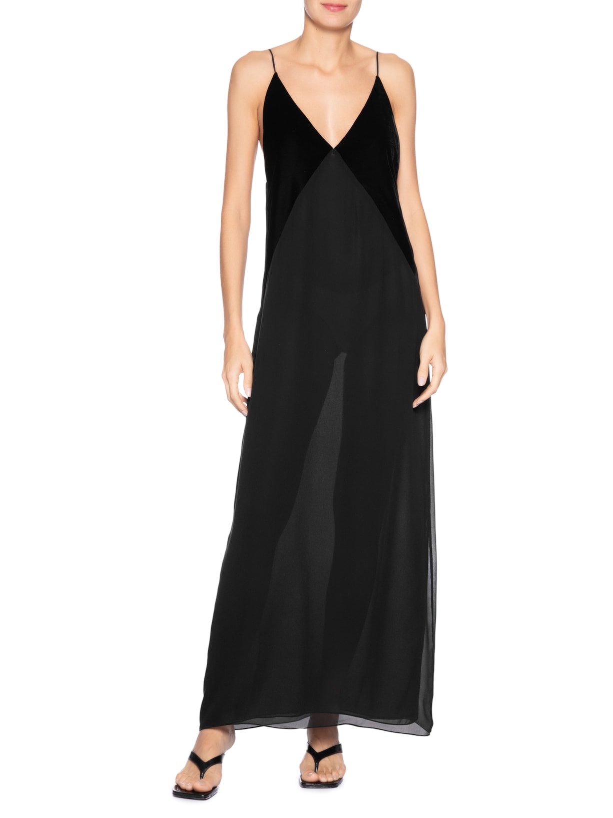 Vestido Longo Alcinha Preto Adriana Degreas