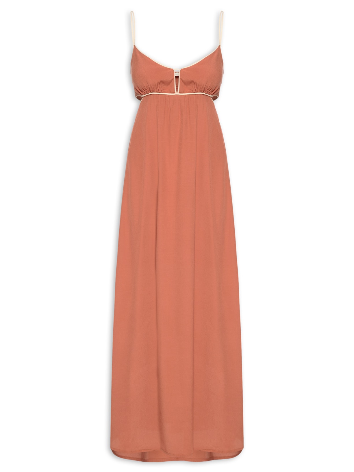 Vestido Longo Alcinha Vivo Bicolor - Laranja