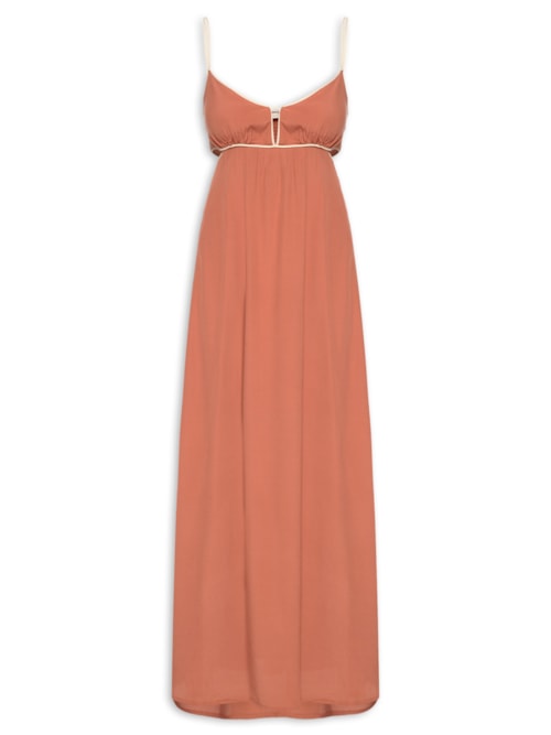 Vestido Longo Alcinha Vivo Bicolor - Laranja
