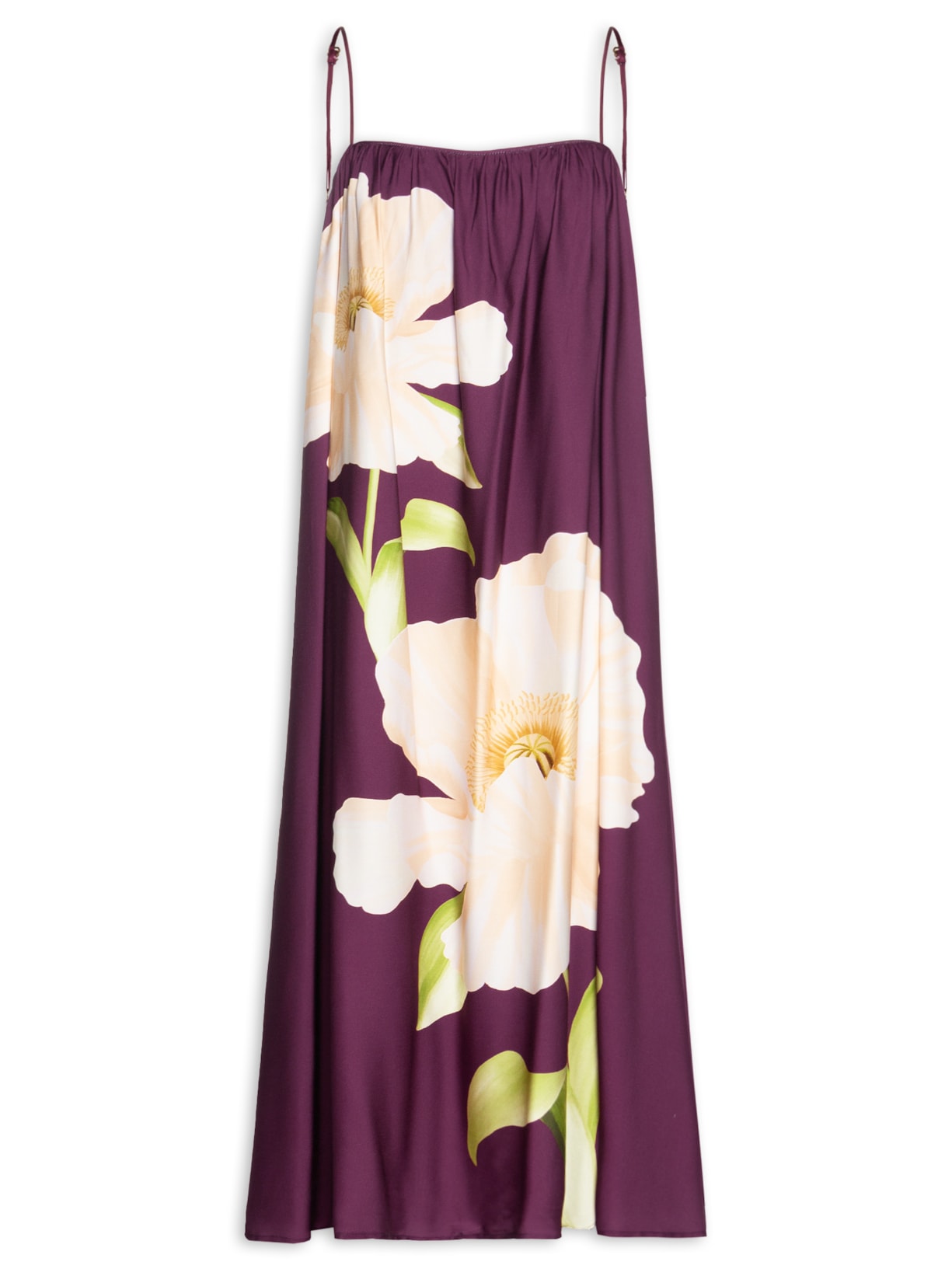 Vestido Longo Alcinhas Papoula Roxo Farm
