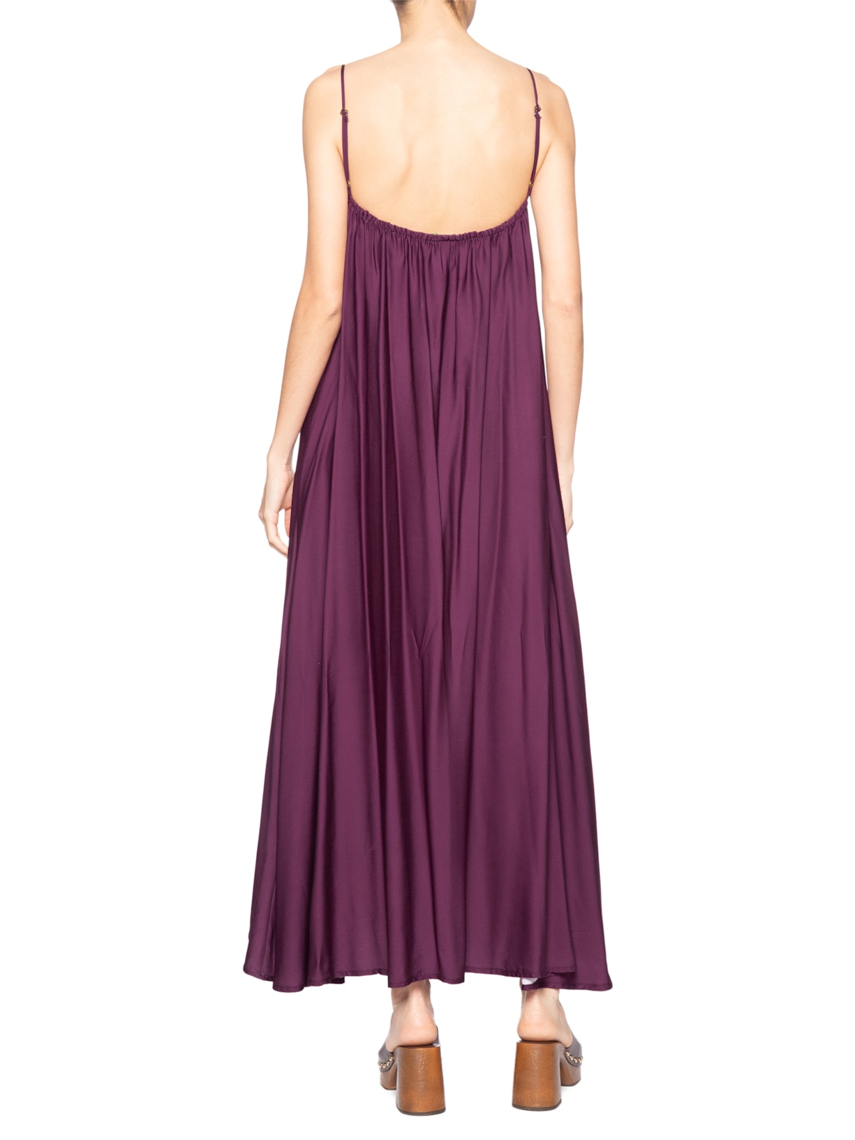 Vestido Longo Alcinhas Papoula Roxo Farm