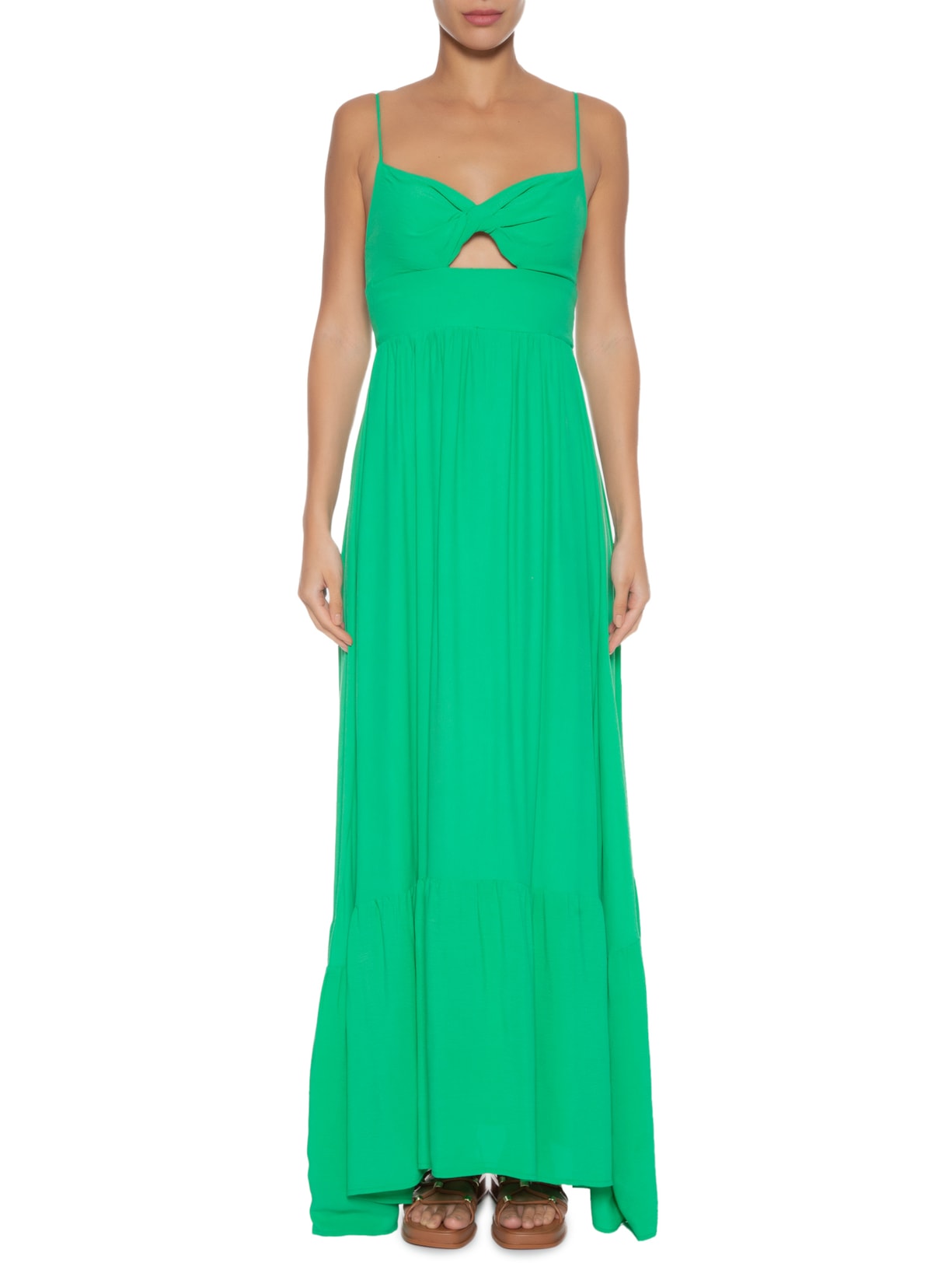 Vestido Longo Alcinhas Verde Farm