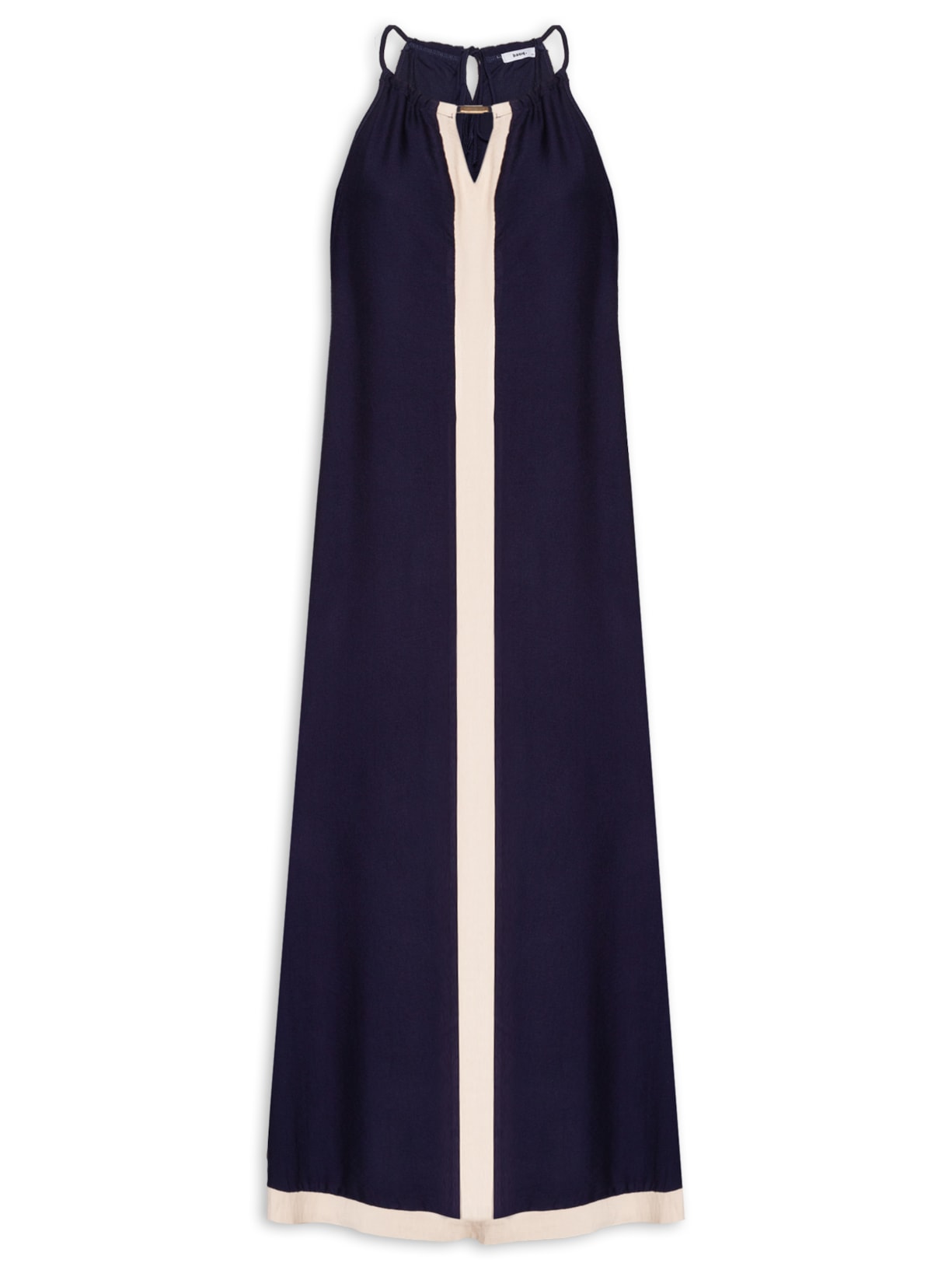 Vestido Longo Amplo Bicolor Azul Basiq