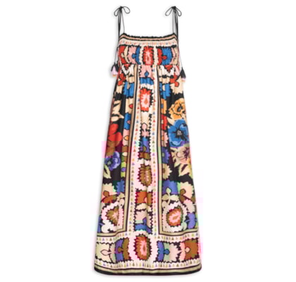 Vestido Longo Antuerpia Lenço - Preto