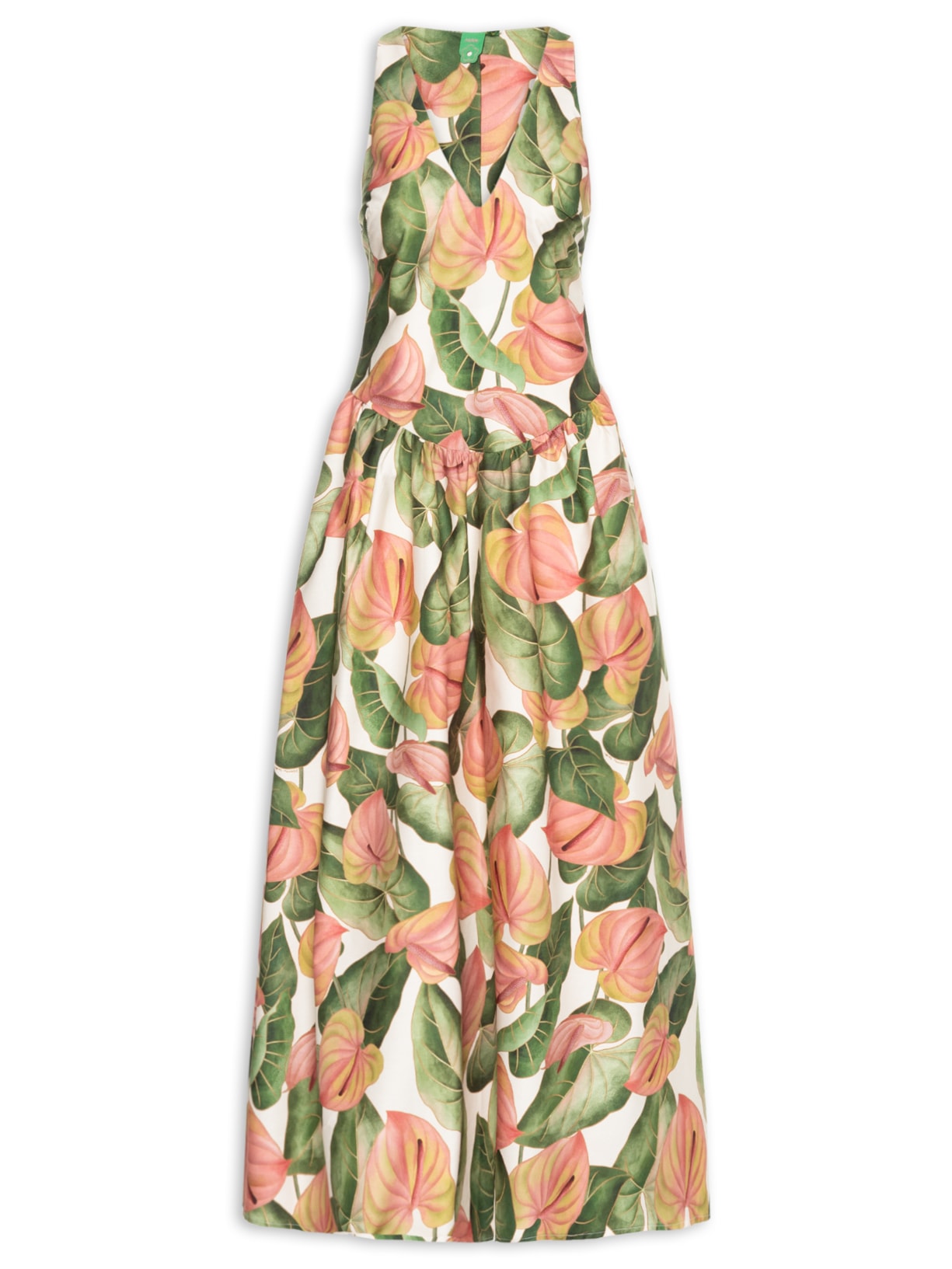 Vestido Longo Anturio Corrido - Verde