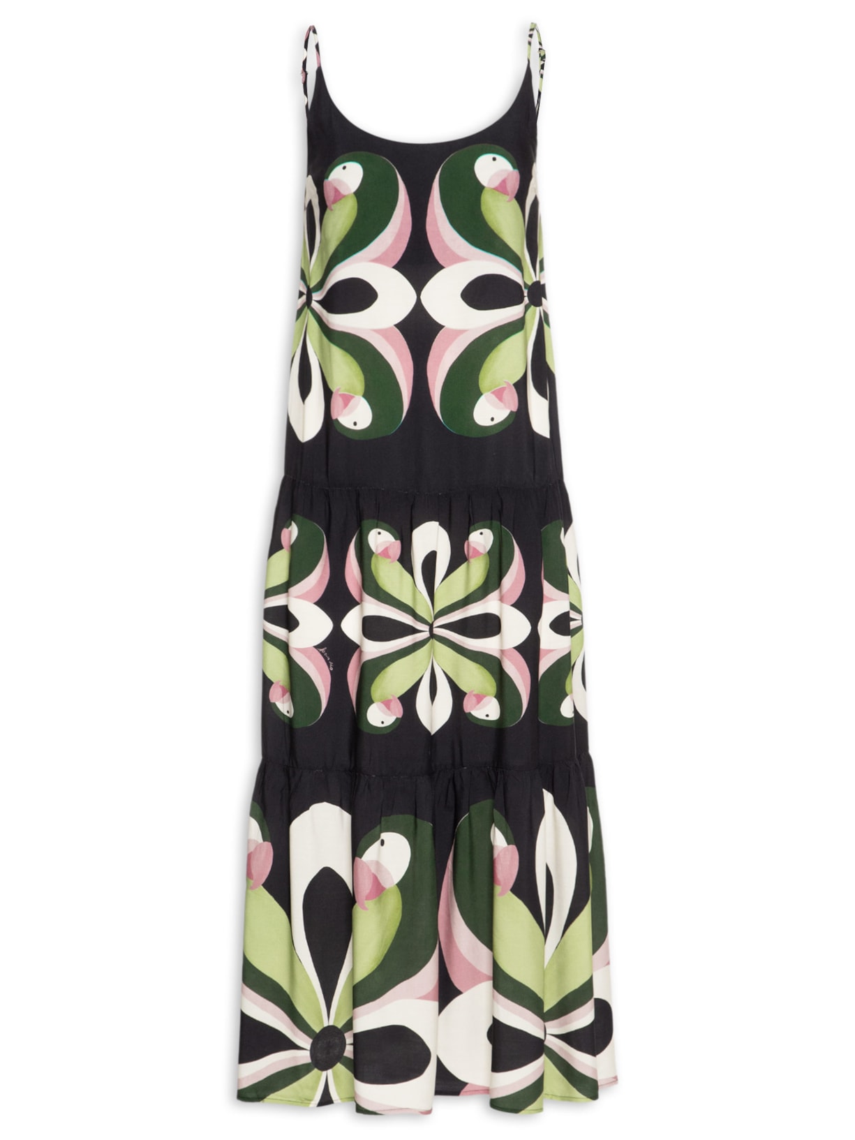 Vestido Longo Arara de Flor – Preto Farm