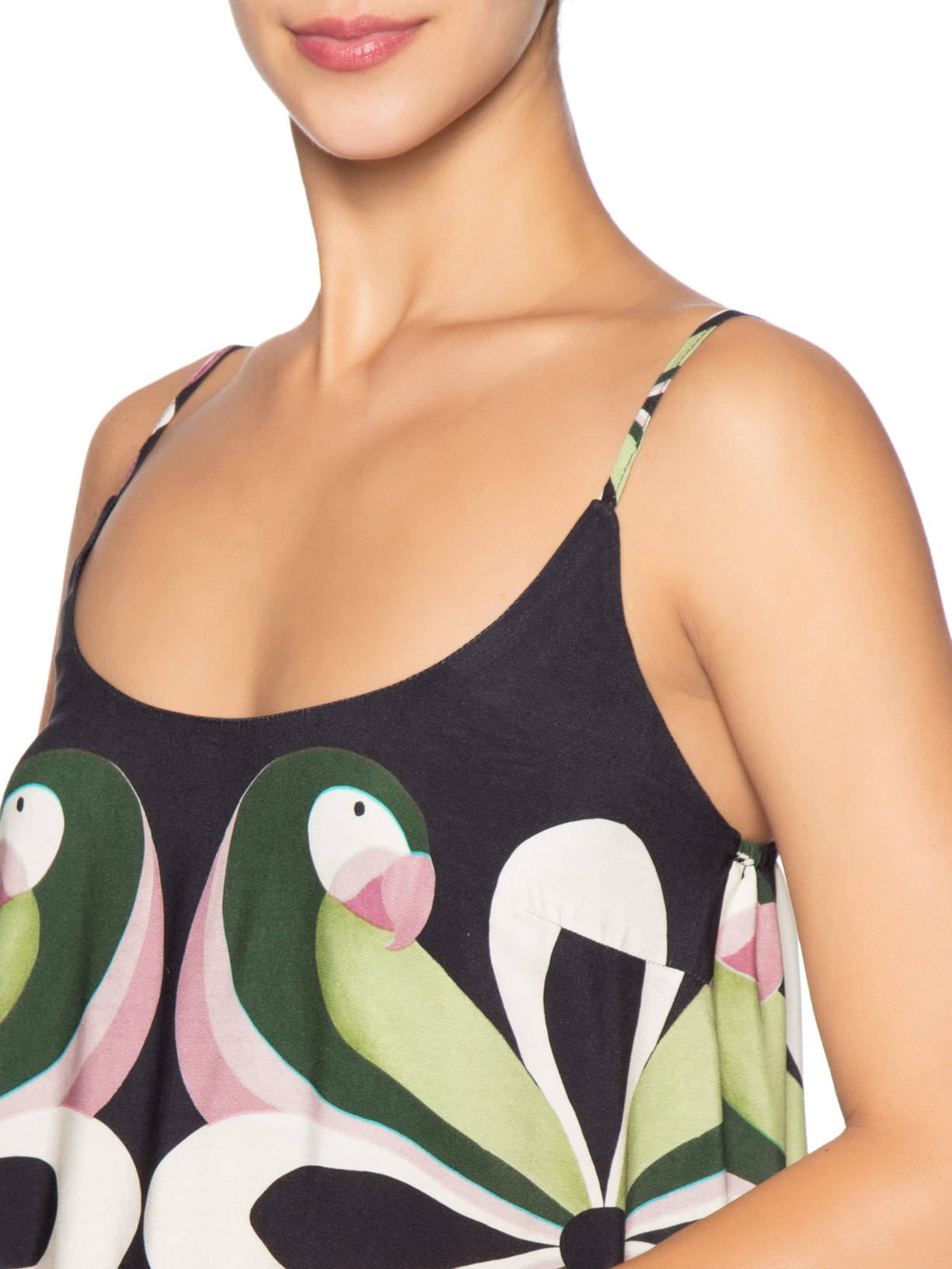 Vestido Longo Arara de Flor – Preto Farm