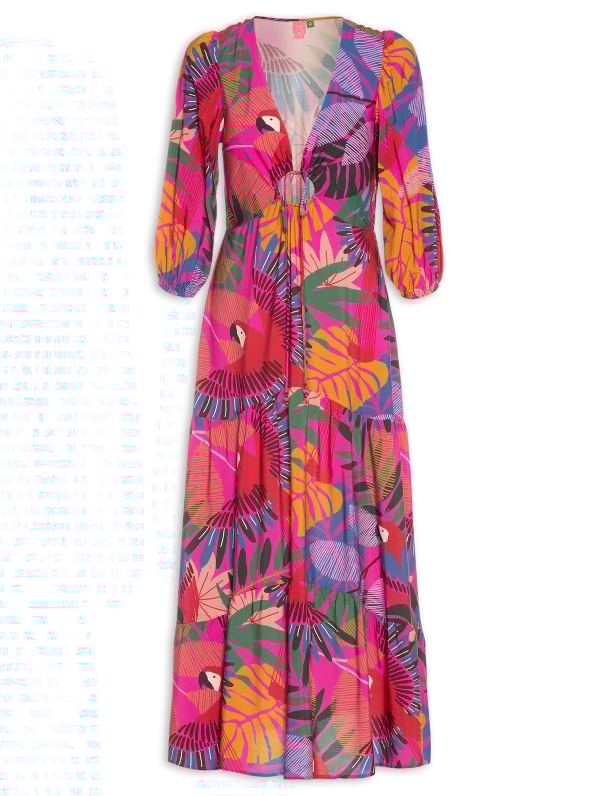 Vestido Longo Araras - Rosa