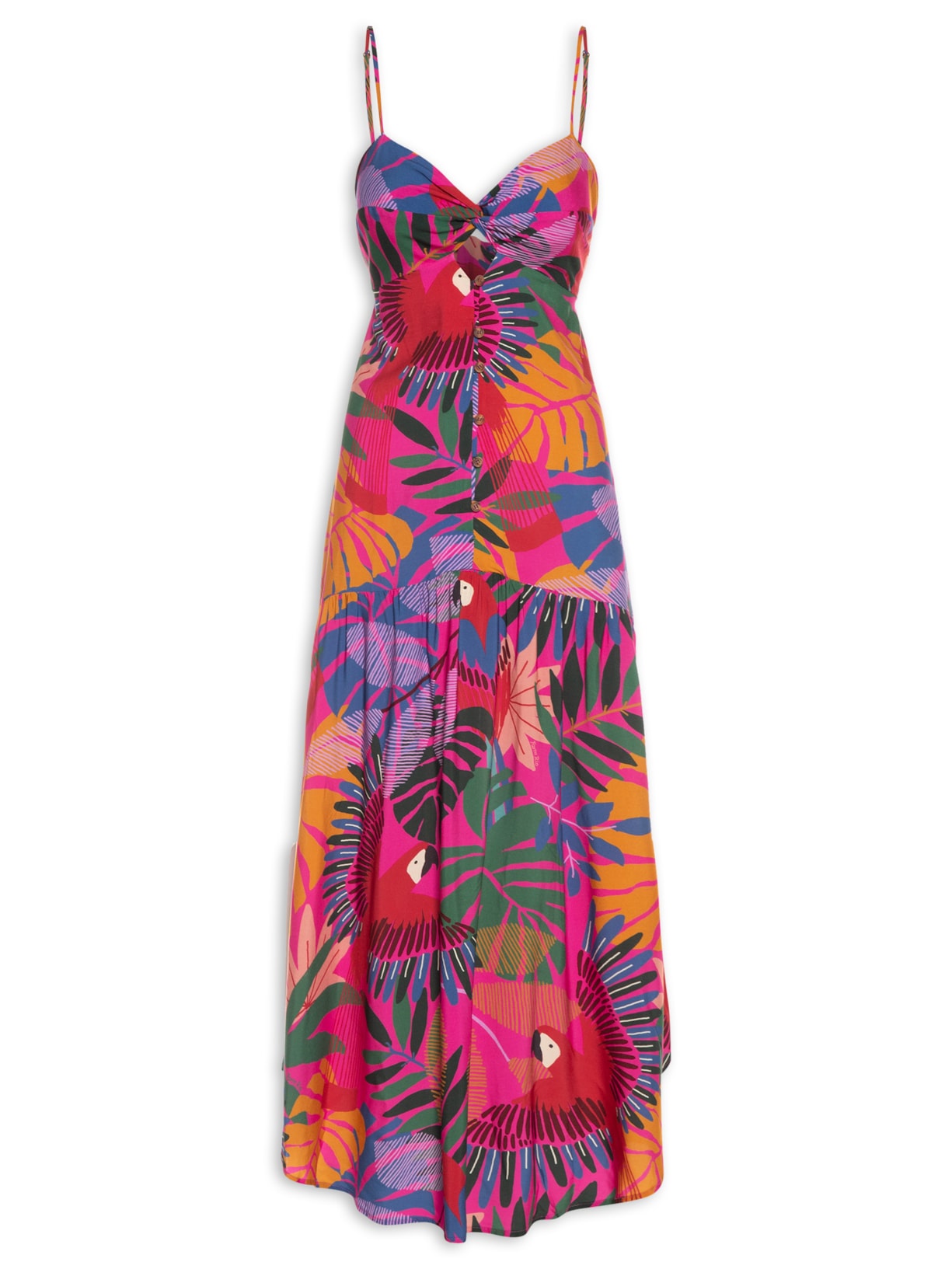 Vestido Longo Araras - Rosa