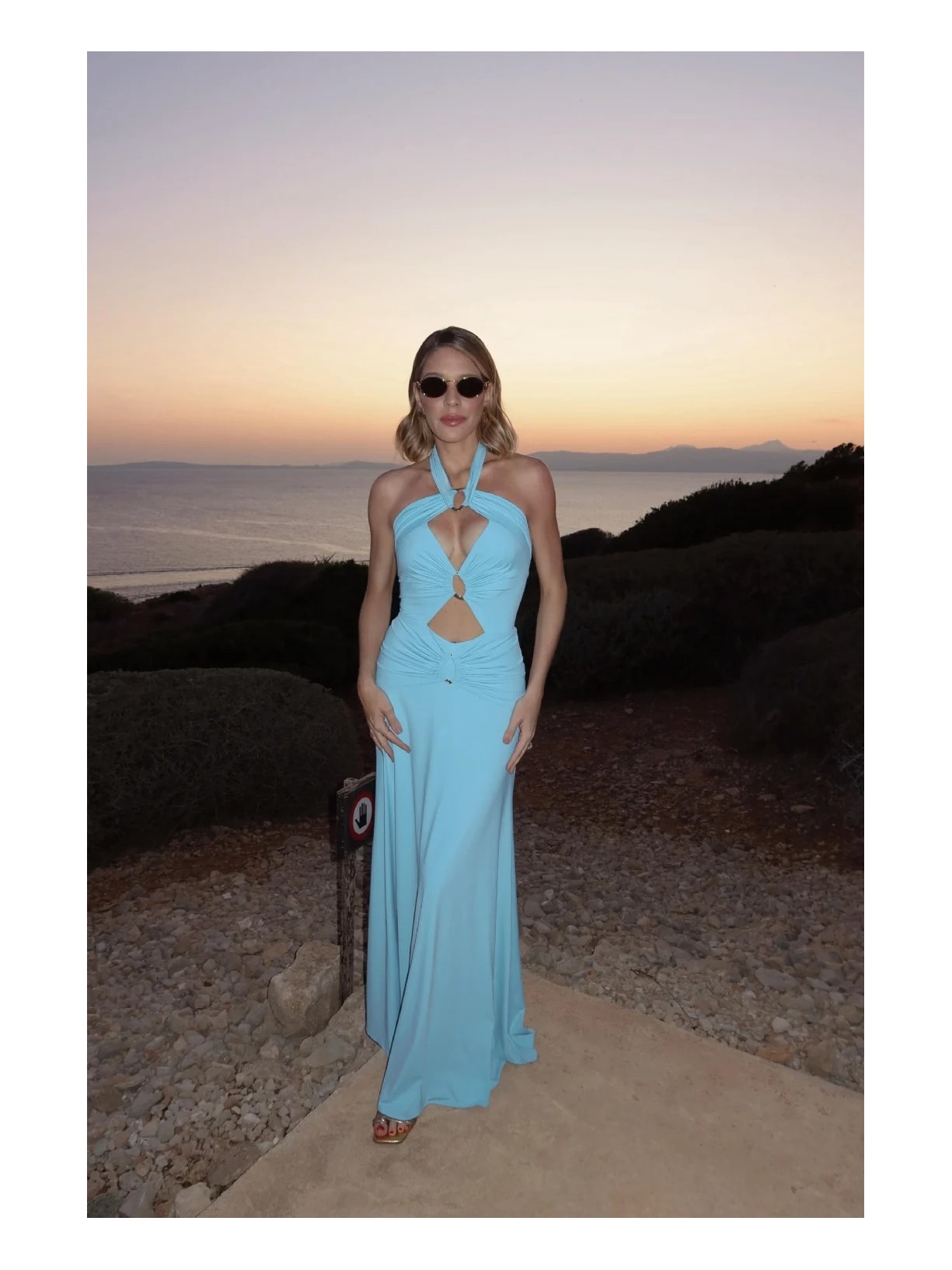 Vestido Longo Argolas Mareh Salácia Azul Céu Shop Ginger