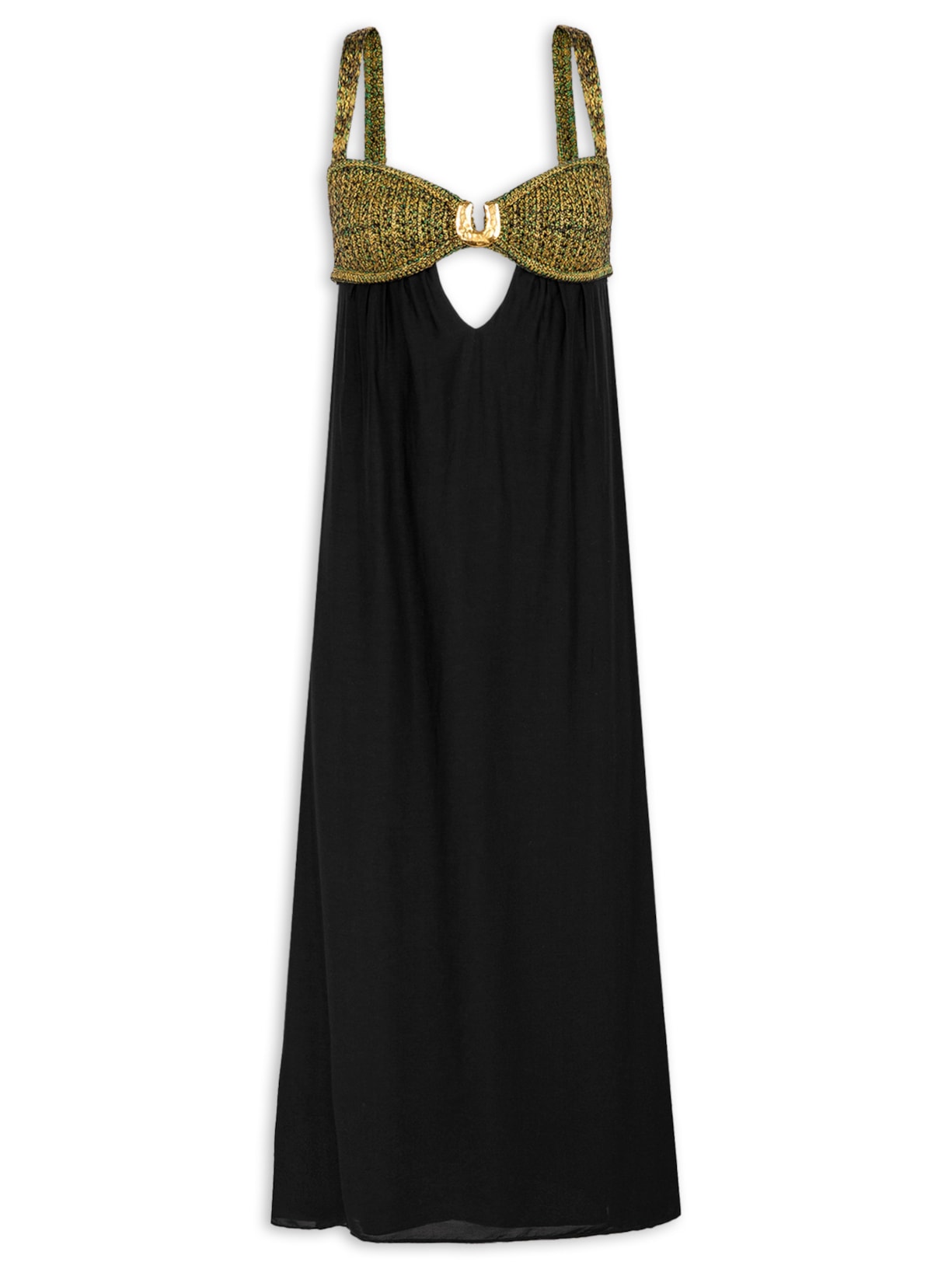 Vestido Longo Aria Detalhe - Preto