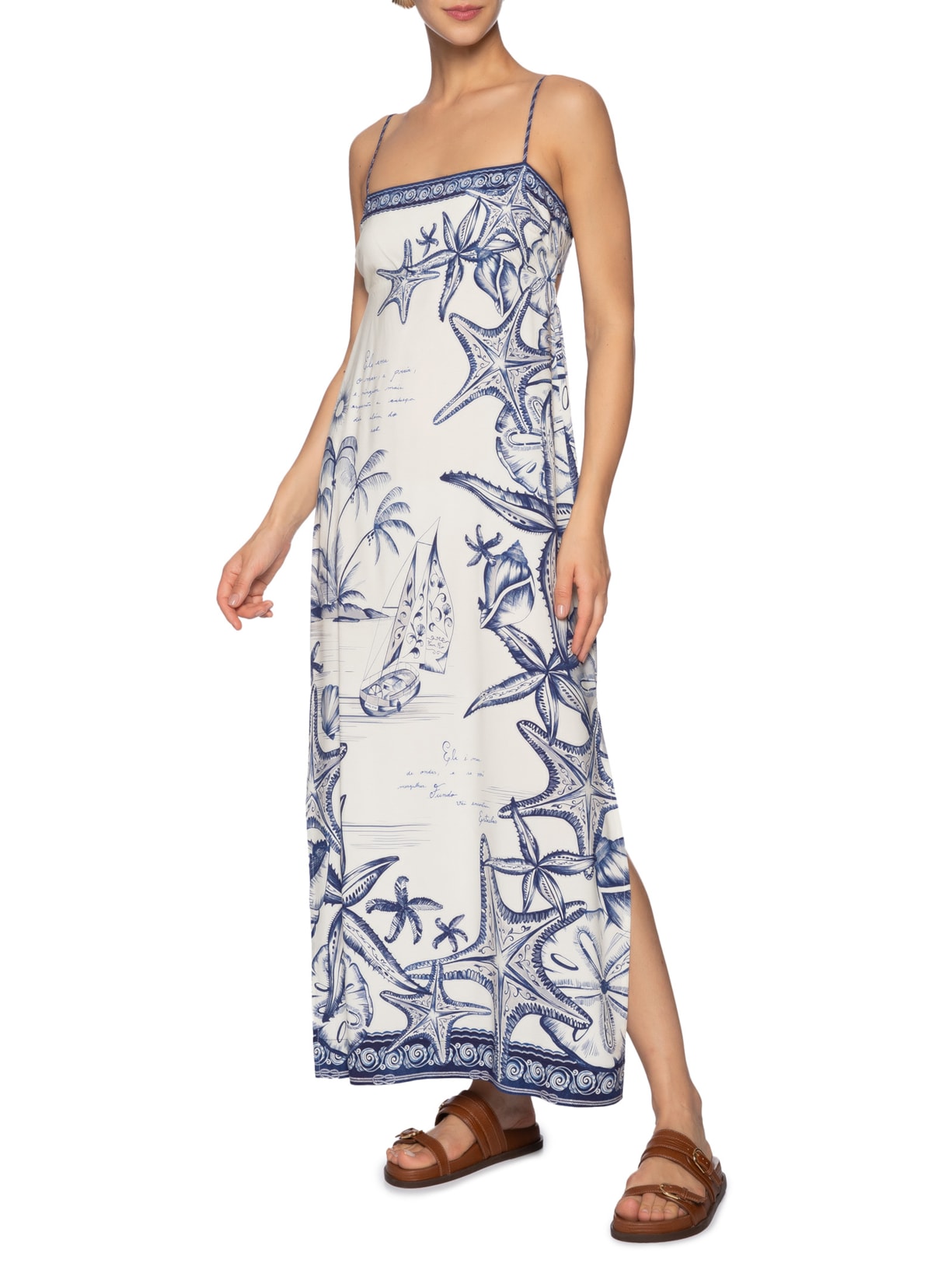 Vestido Longo Aventureiro Branco Farm