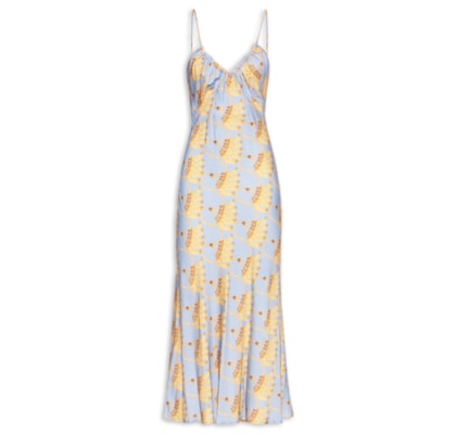 Vestido Longo Banana Tassel - Azul