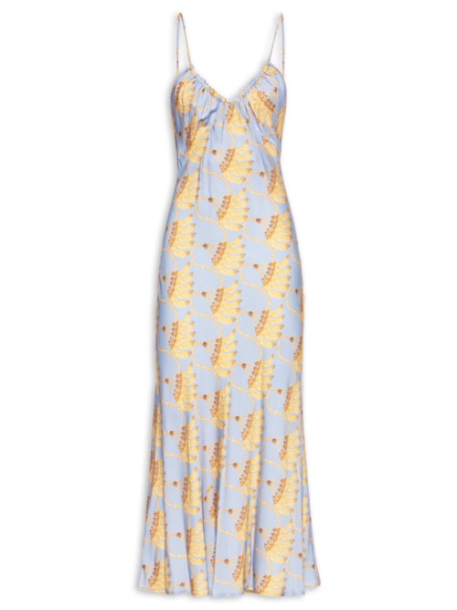 Vestido Longo Banana Tassel - Azul