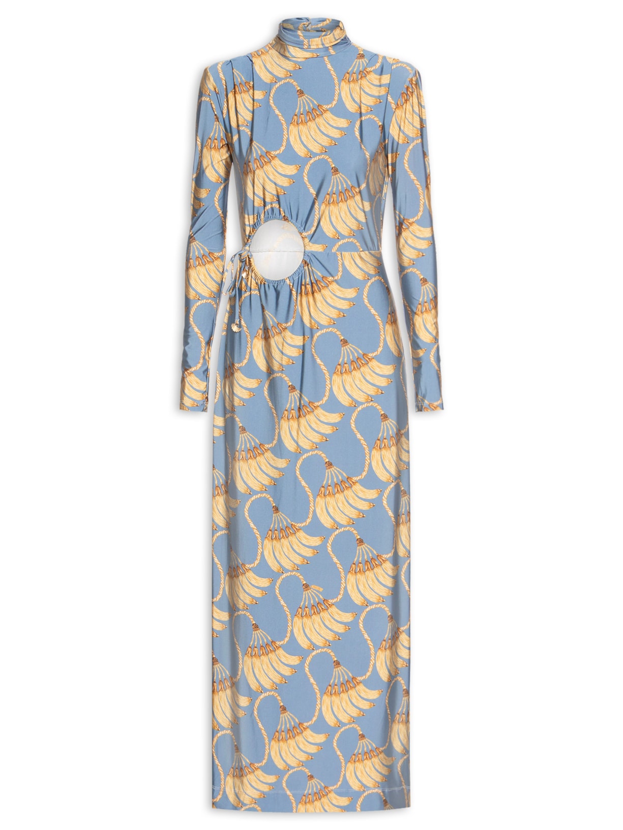 Vestido Longo Banana Tassel Azul Farm