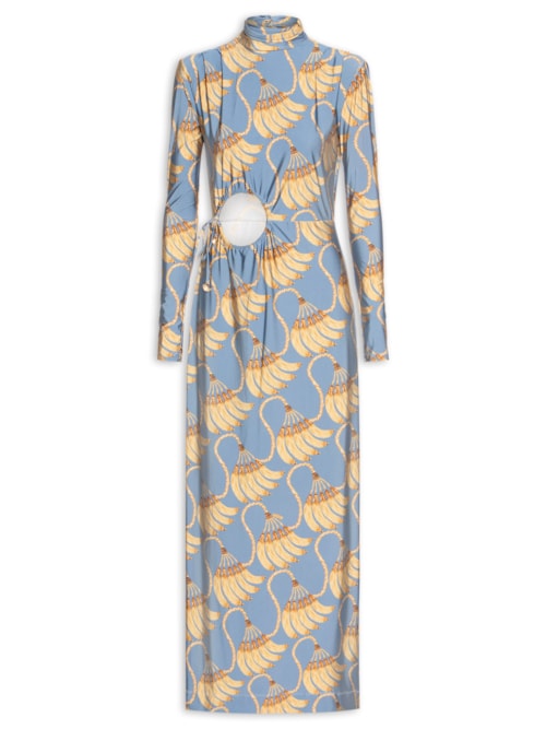 Vestido Longo Banana Tassel - Azul