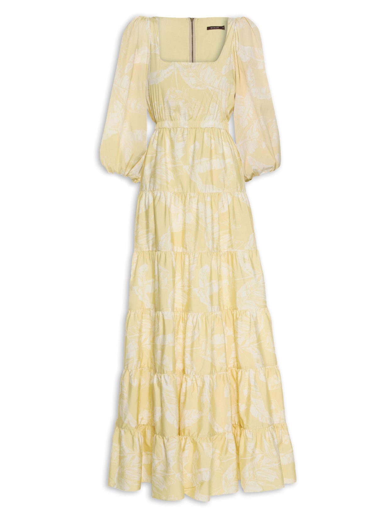 Vestido Longo Bananeira Amarelo Mixed