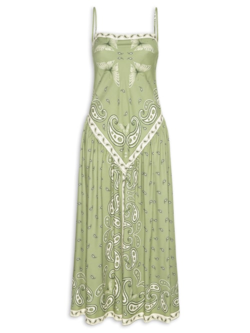 Vestido Longo Bandanas Jardim – Verde