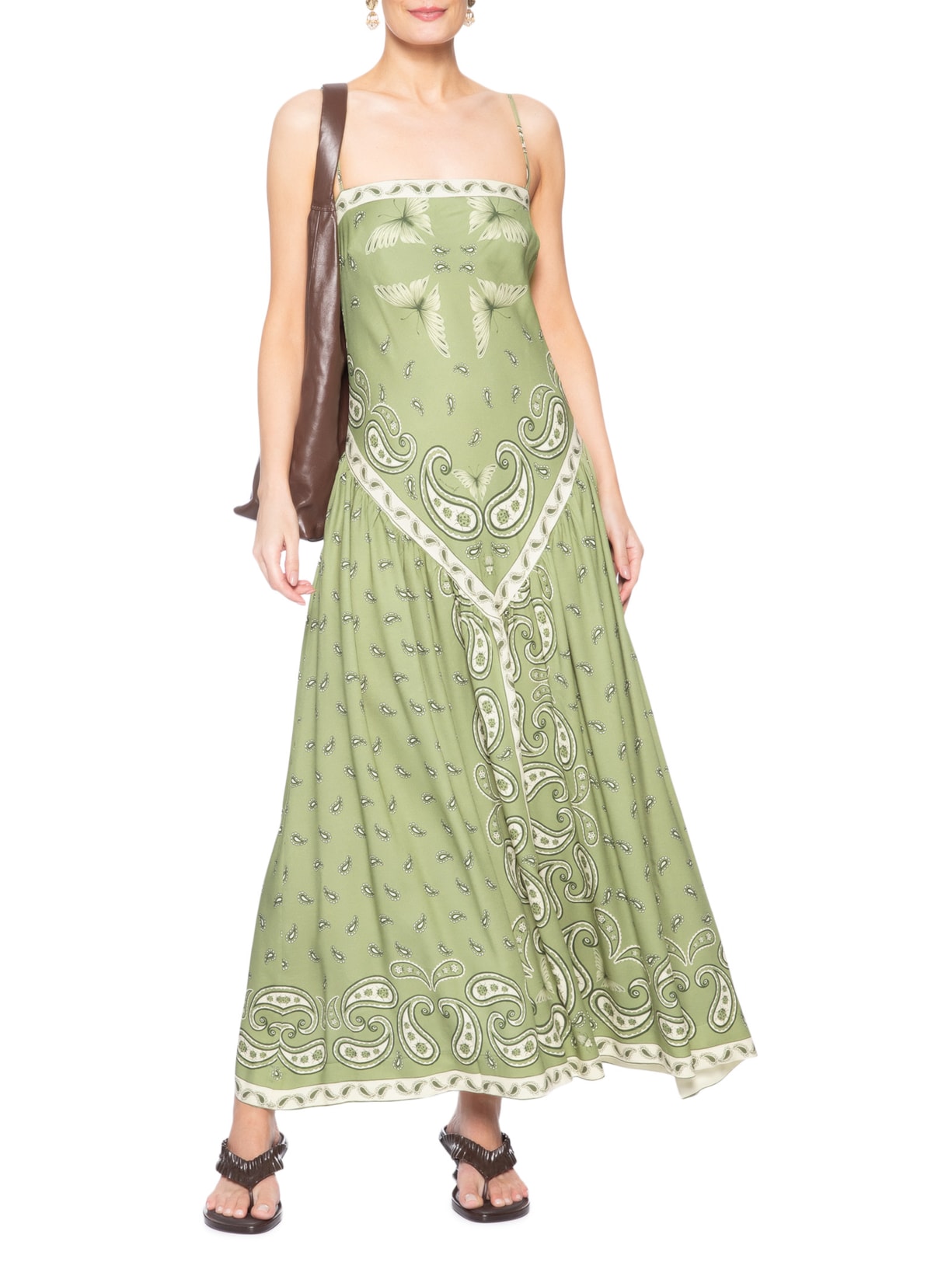 Vestido Longo Bandanas Jardim – Verde Farm