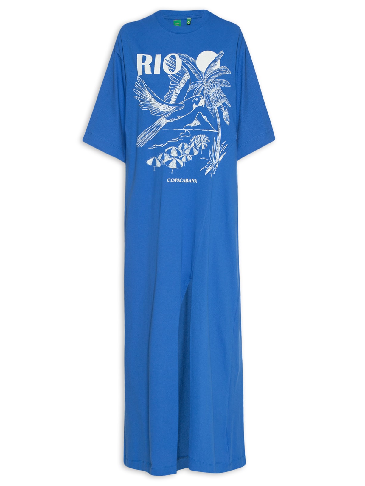 Vestido Longo Banho De Rio - Azul