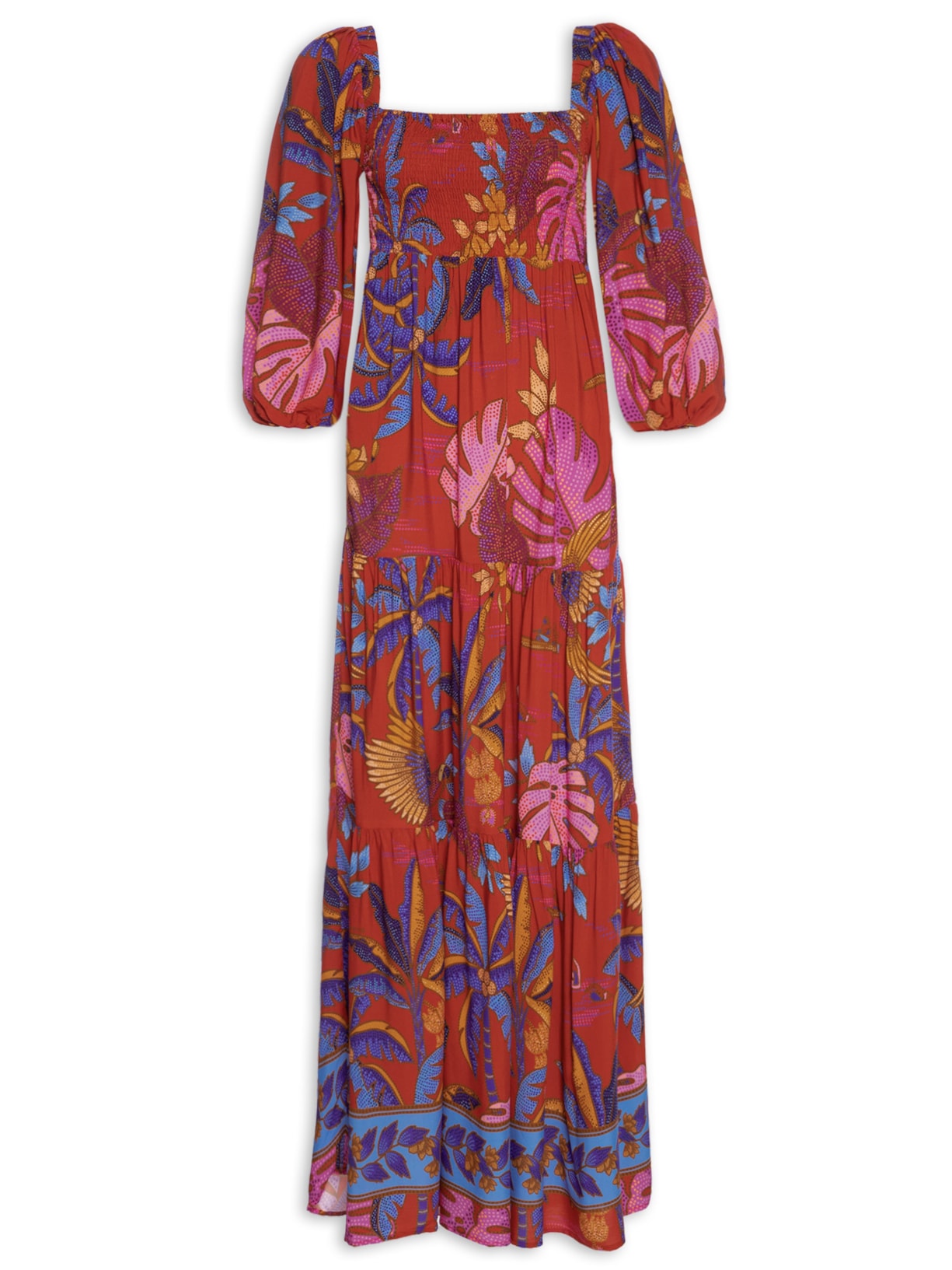 Vestido Longo Banho De Rio - Vermelho