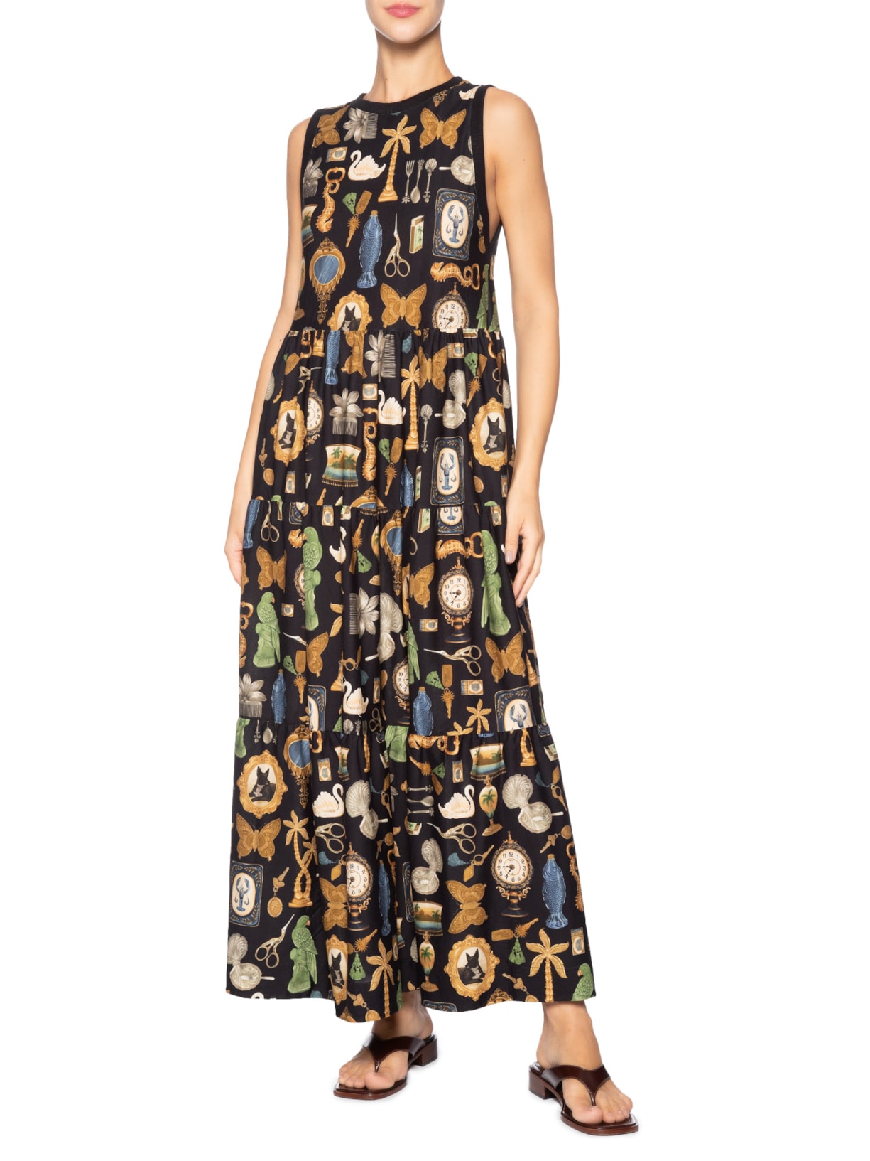 Vestido Longo Bibelô Preto Farm