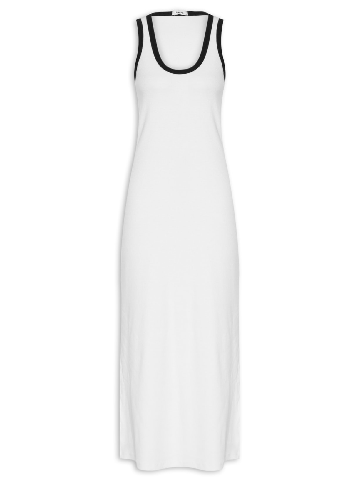 Vestido Longo Bicolor - Branco