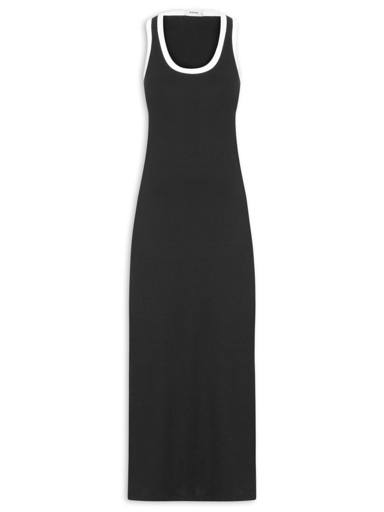Vestido Longo Bicolor - Preto