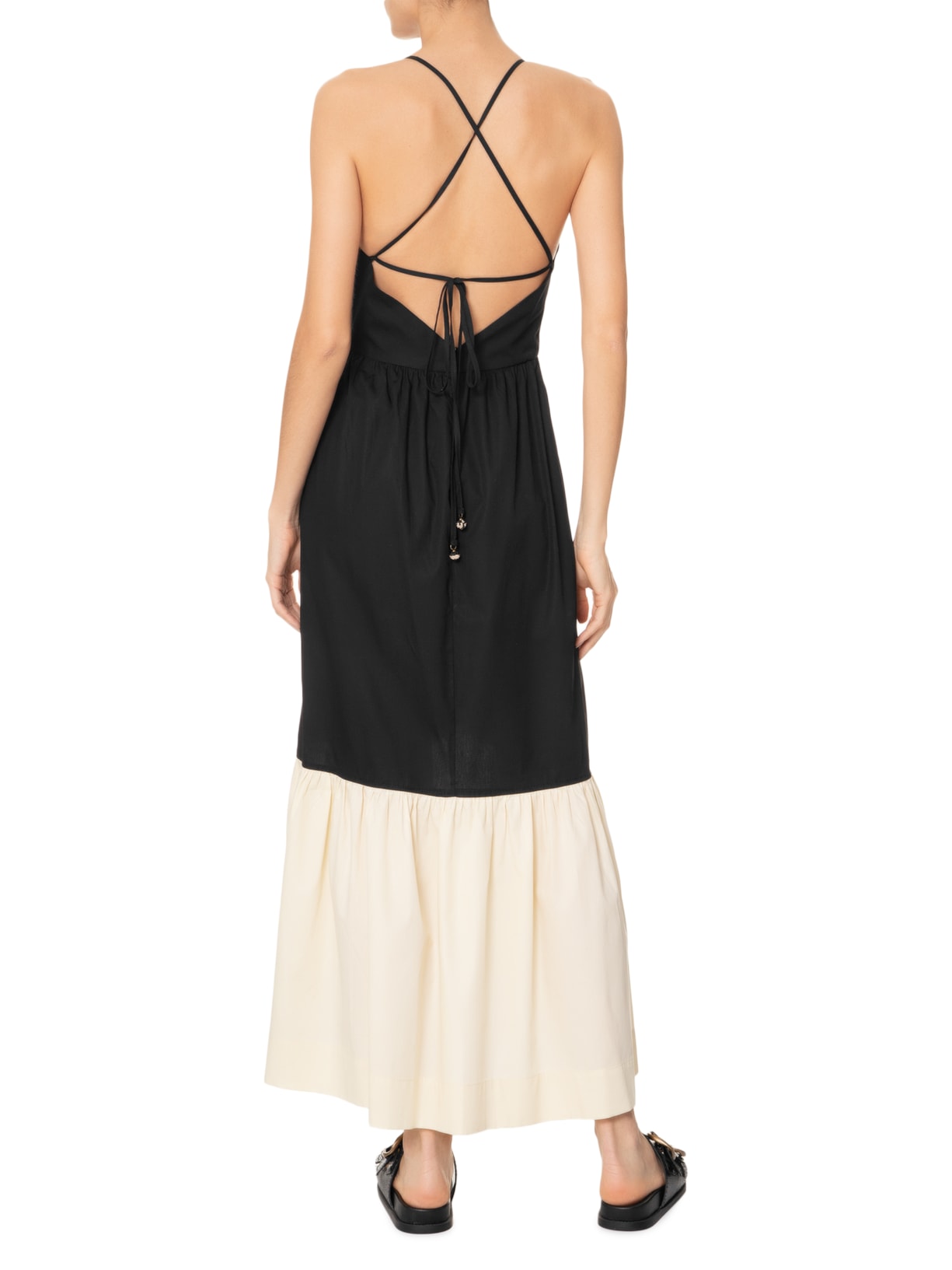 Vestido Longo Bicolor Preto Dress To