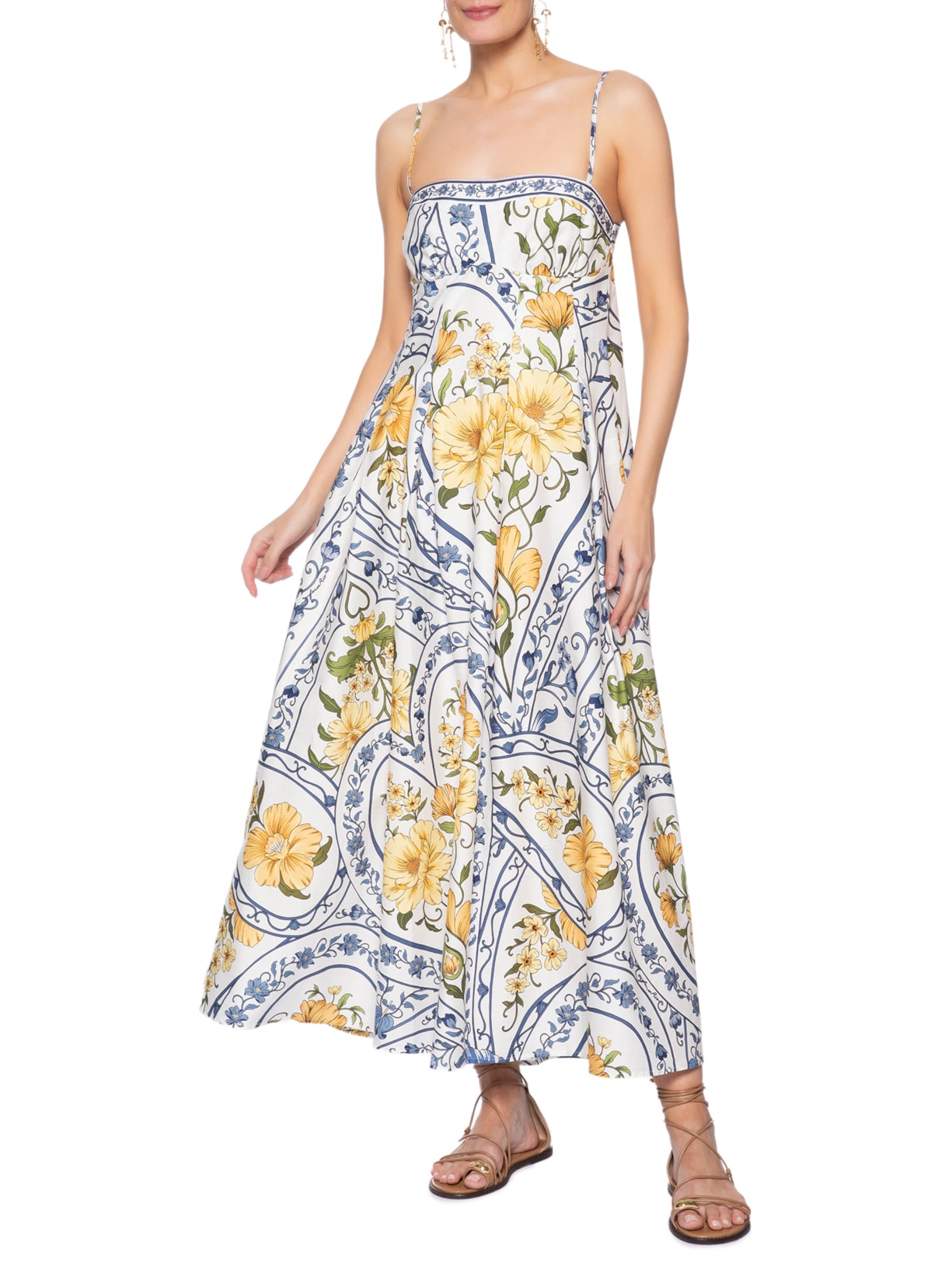 Vestido Longo Boho Do Amor Azul Farm