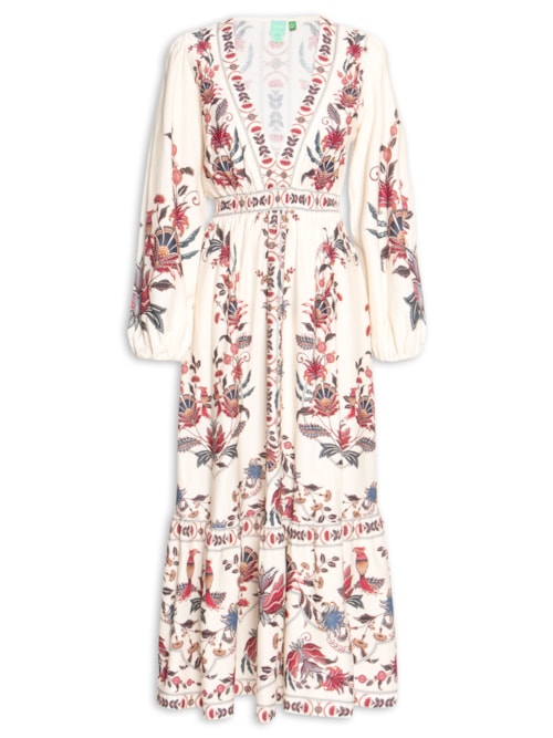 Vestido Longo Bohoflor - Off White